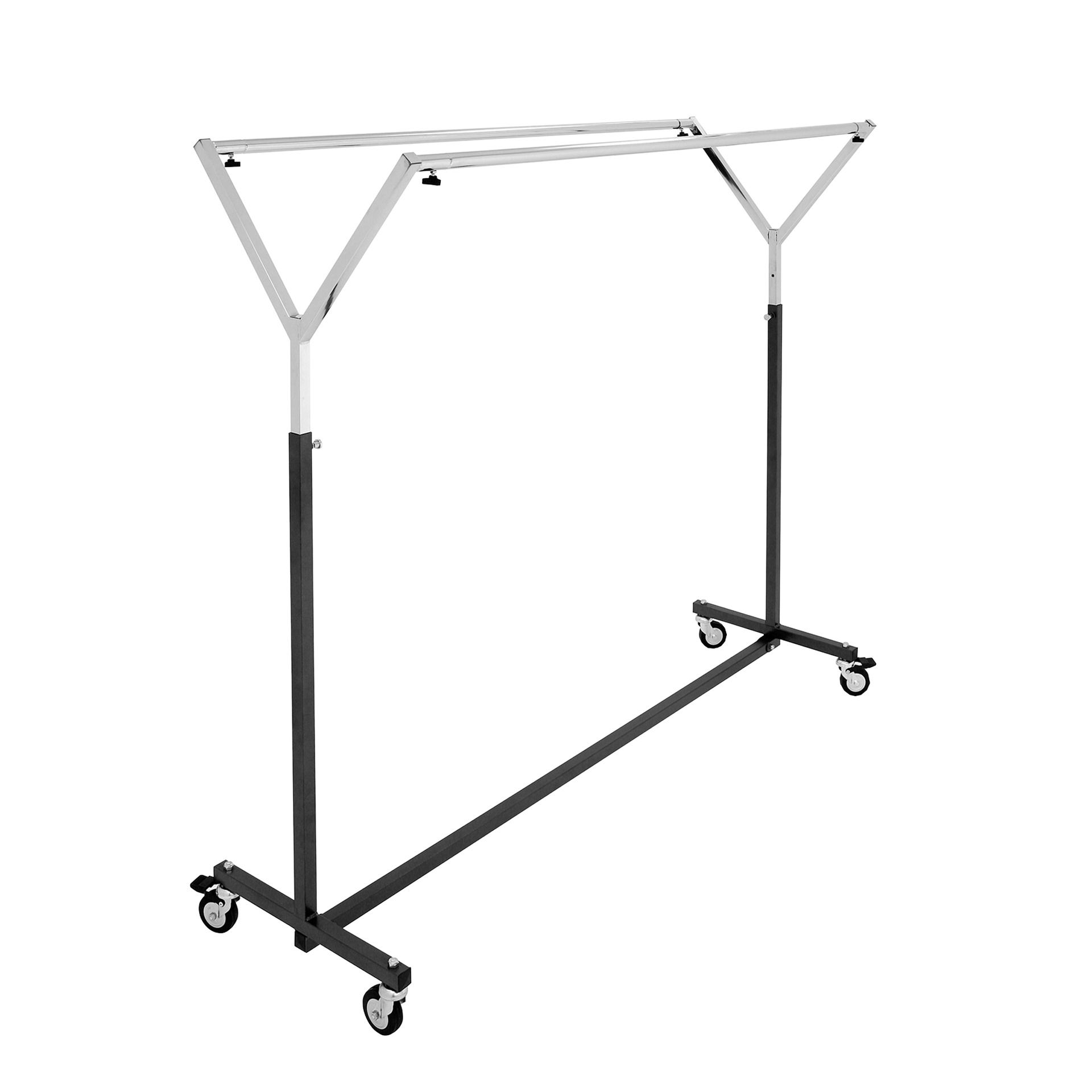 BINK - Robuster Kleiderständer auf Rollen mit Bremse, Hammerschlagoptik, höhenverstellbar, 140cm