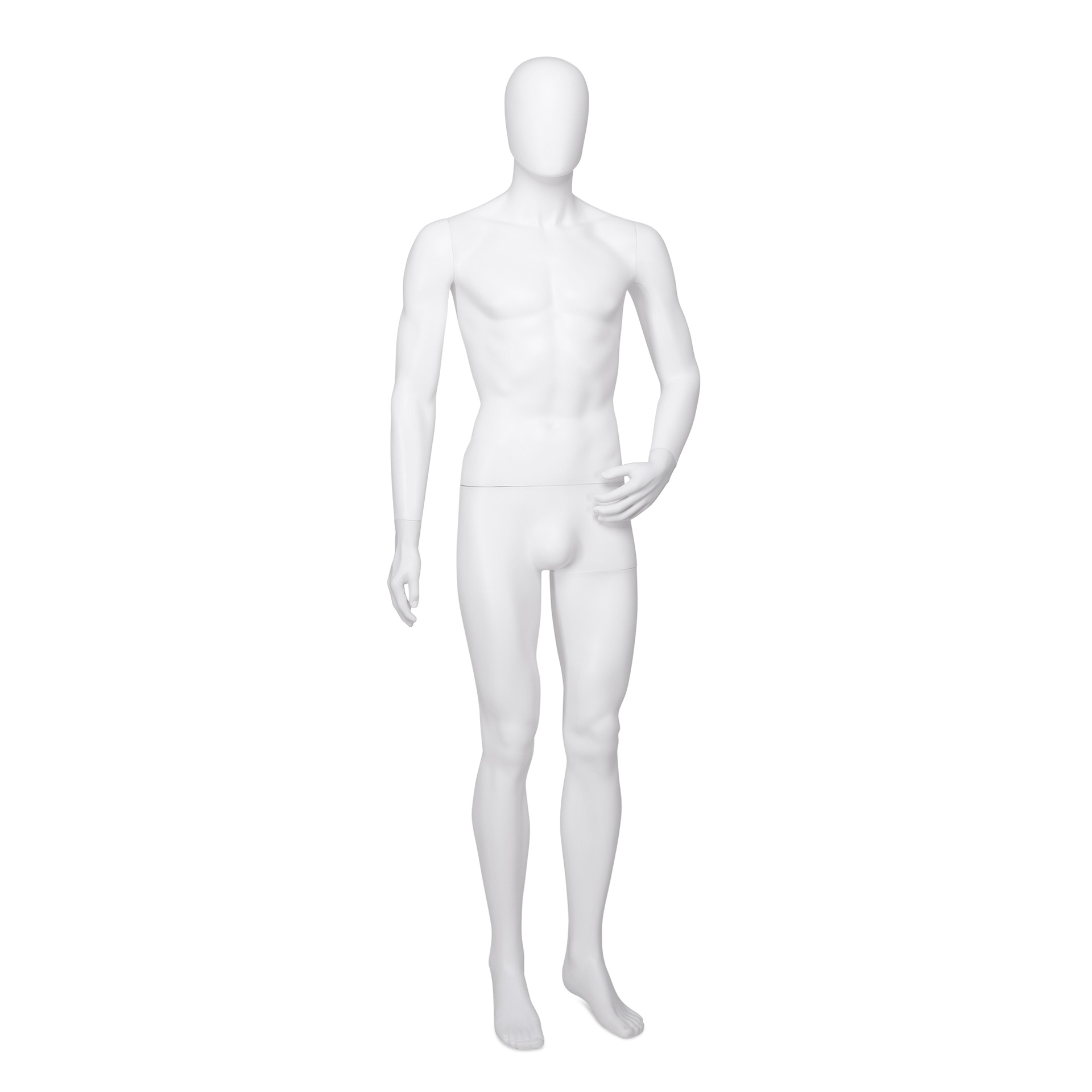 BINK - Maniquí masculino barato, cabeza desmontable, blanco mate, postura de pie 05