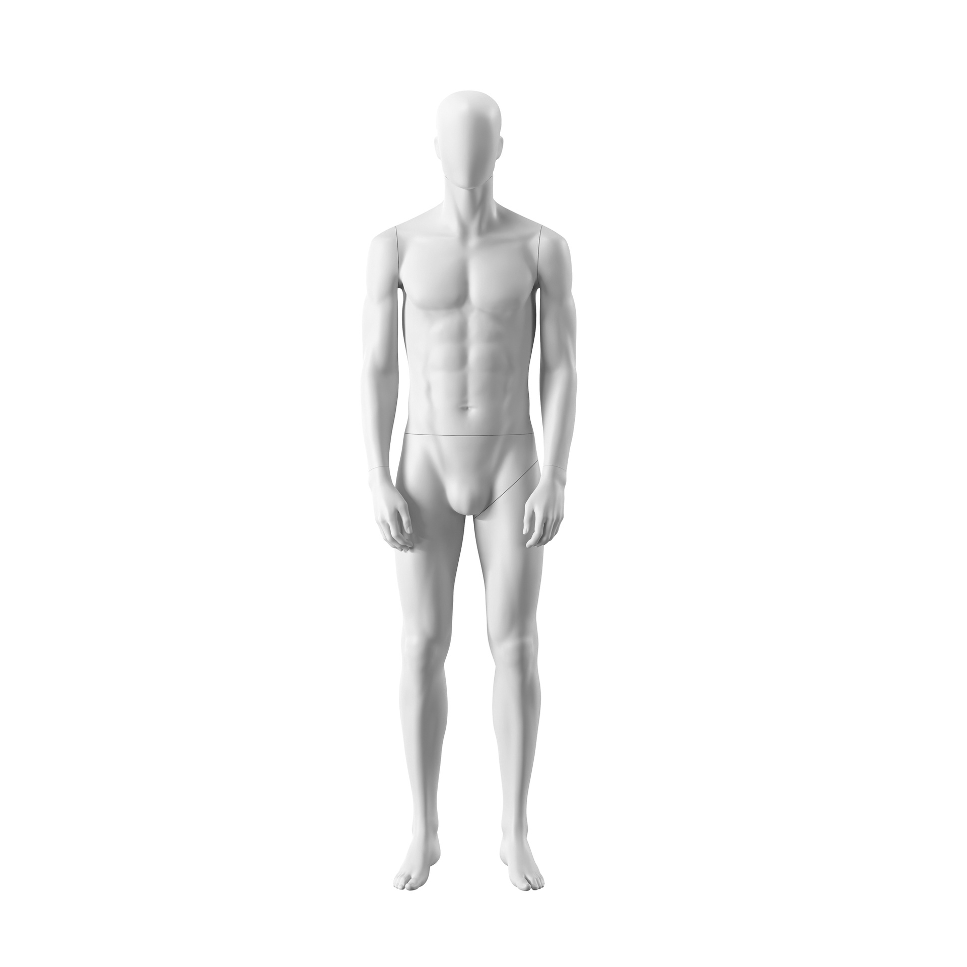BINK - Maniquí realista de color blanco hombre, estilo urbano, cabeza abstracta, postura de pie 302