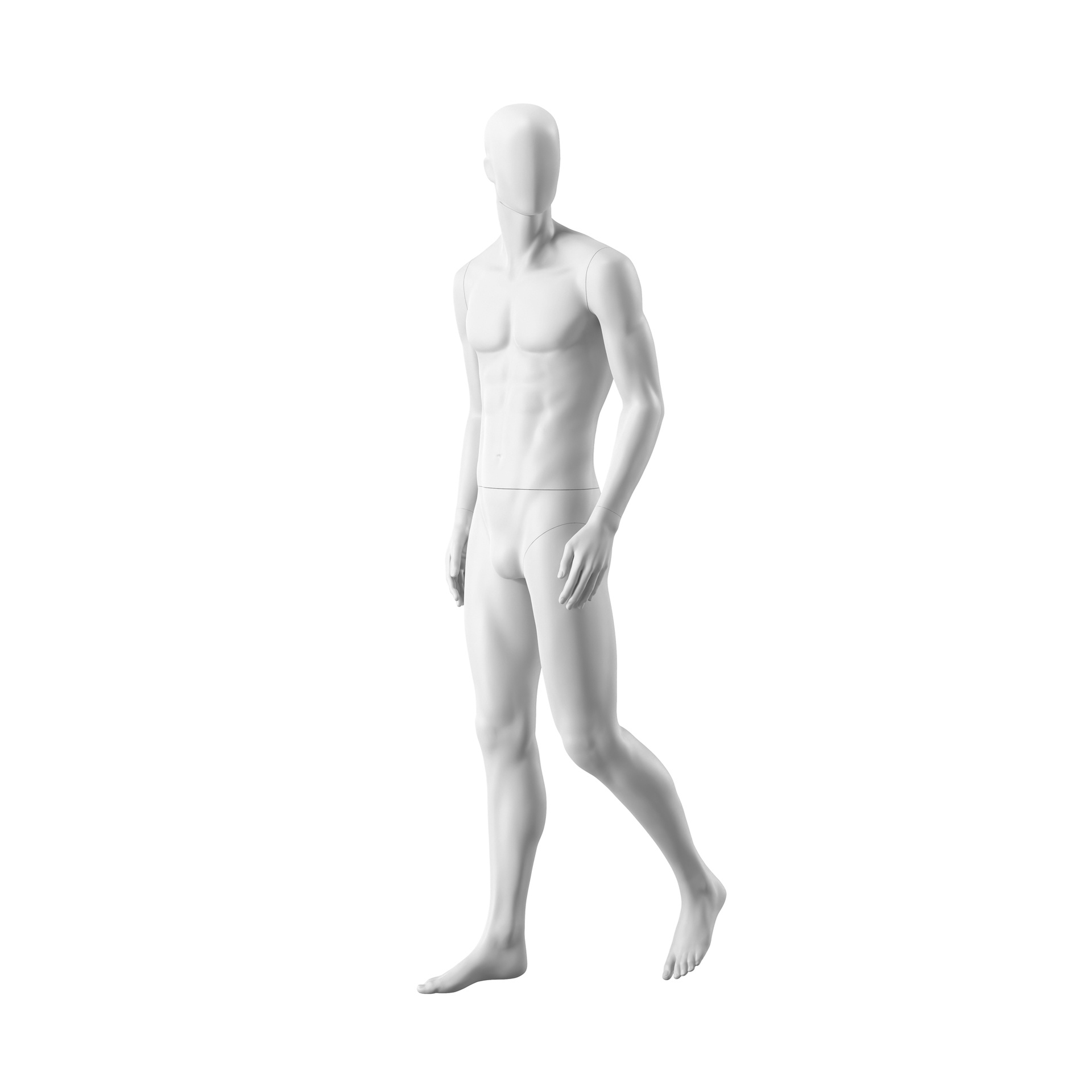 BINK - Maniquí realista de color blanco hombre, estilo urbano, cabeza abstracta, postura de pie 303