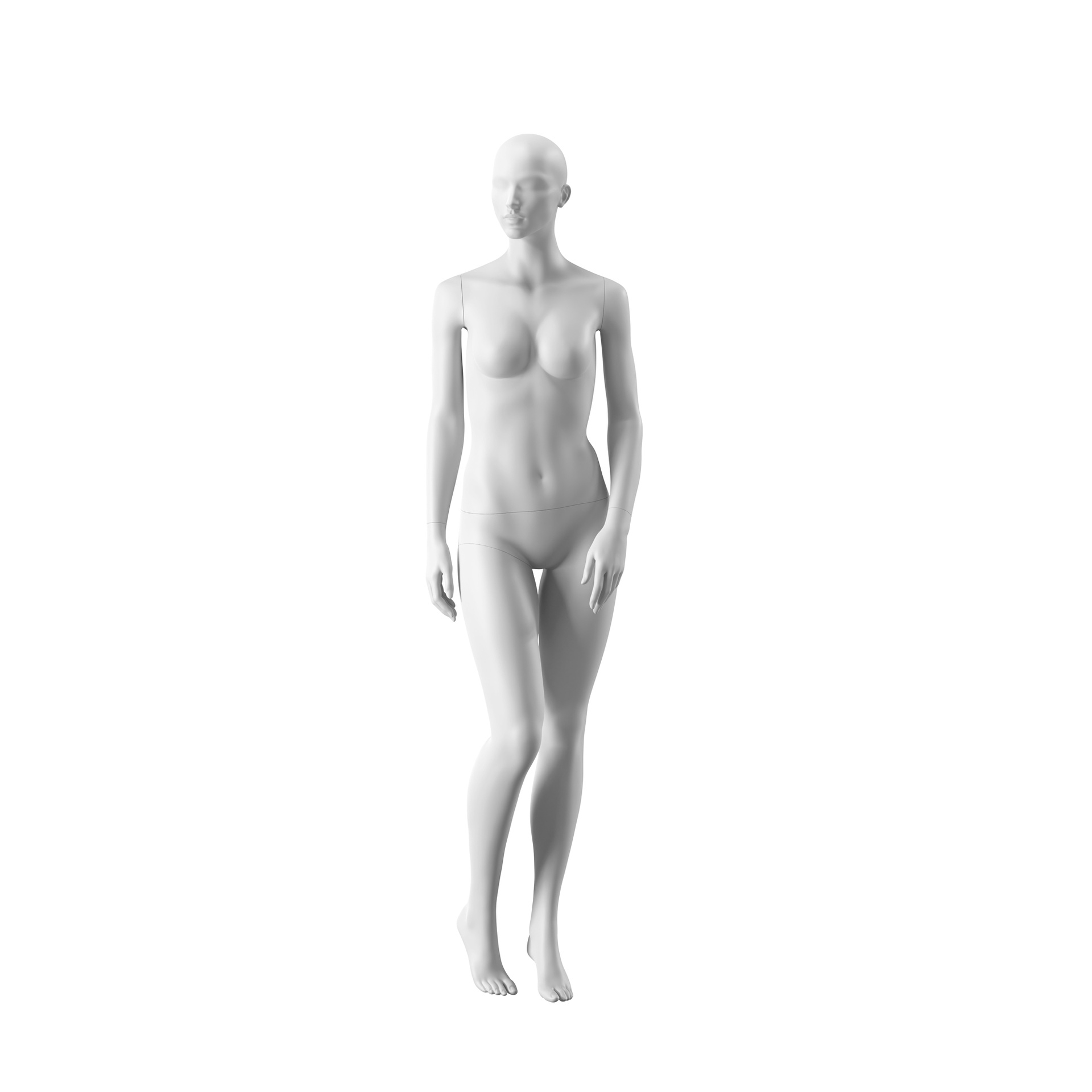 BINK - Mannequin, femme, tête semi-abstraite, taille EU38, blanc mat, pose debout 09