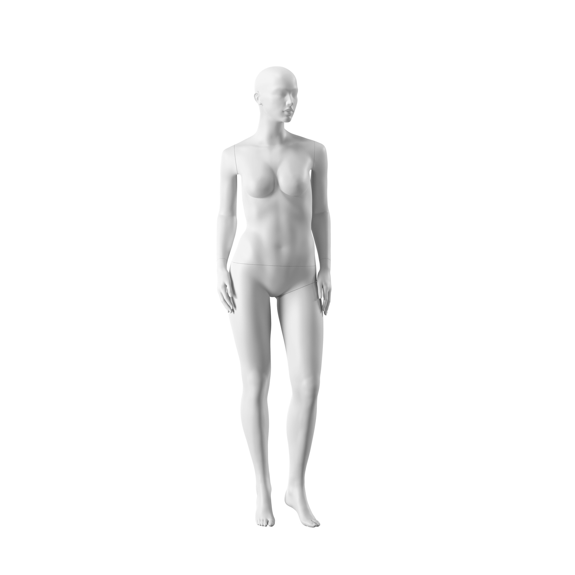 BINK - Mannequin grande taille, femme, tête semi-abstraite, taille EU40, blanc mat, pose debout 10