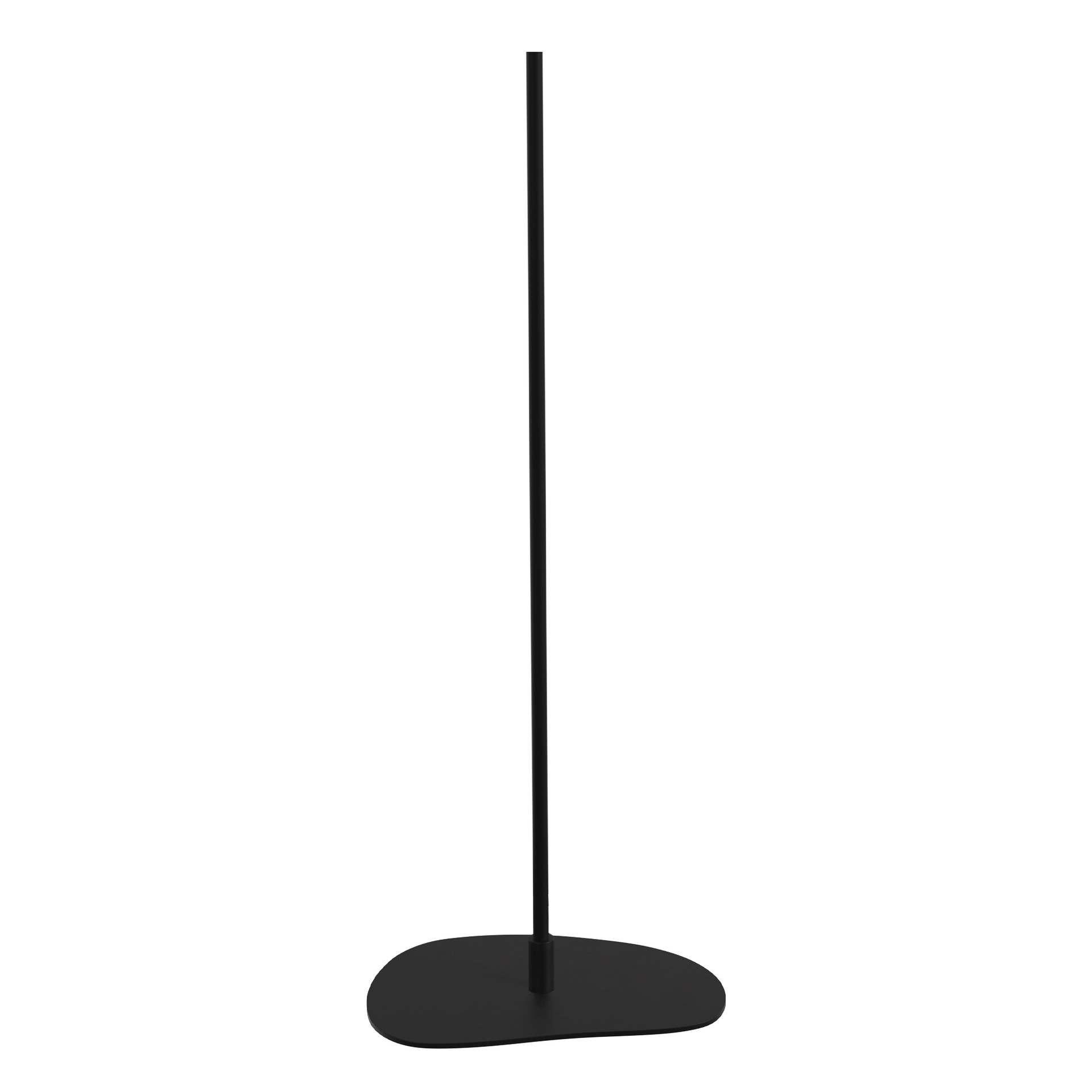 BINK - Ständer für Büste, zentraler Anschluss, Fußplatte in organischer Kiesform 29x43 cm, Stab Länge 110 cm, Durchmesser 22 mm, Anschluss in der Mitte, pulverbeschichtet schwarz matt