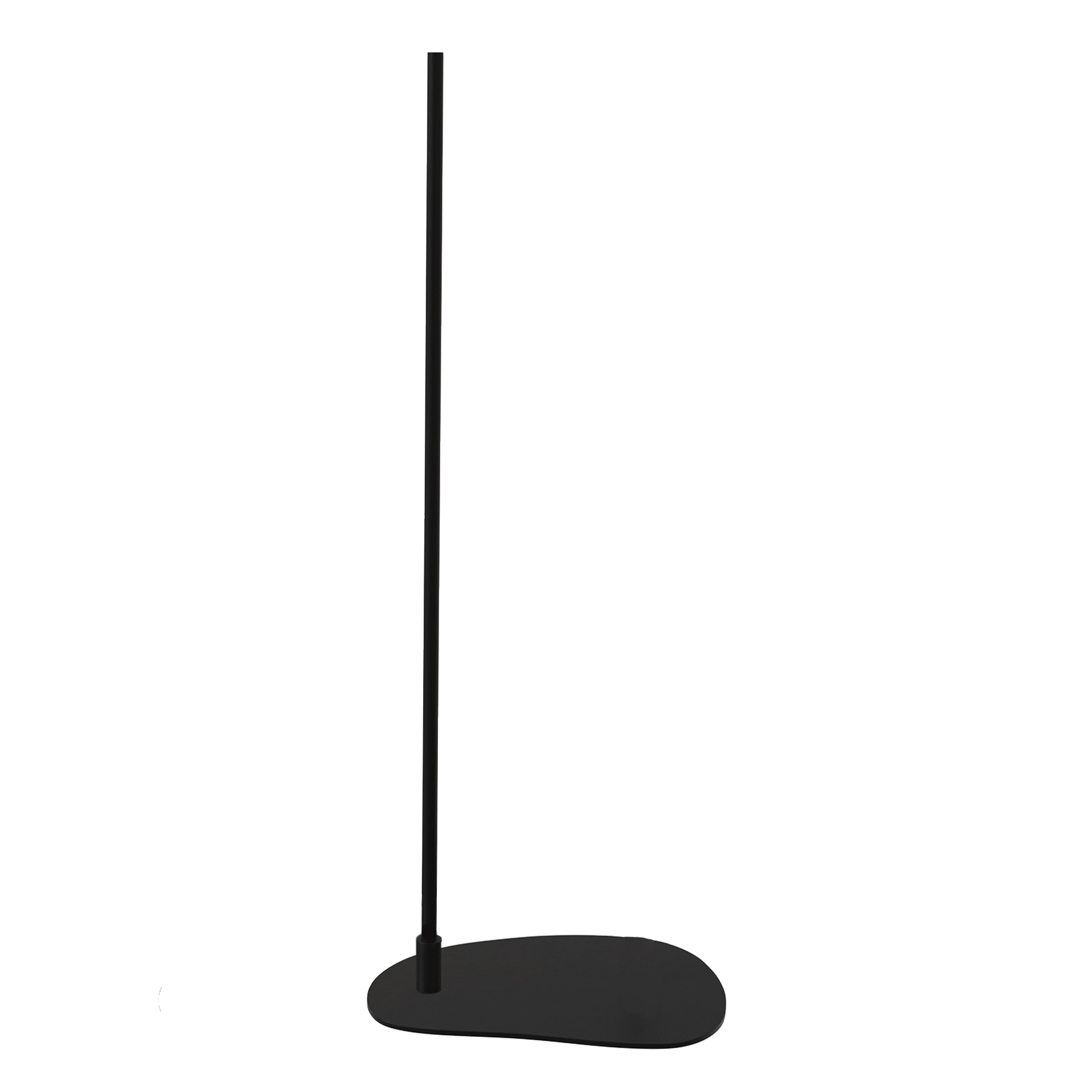 BINK - Ständer für Büste, Beinanschluss, Fußplatte in organischer Kiesform 29x43 cm, Stab Länge 110 cm, Durchmesser 22 mm, pulverbeschichtet schwarz matt