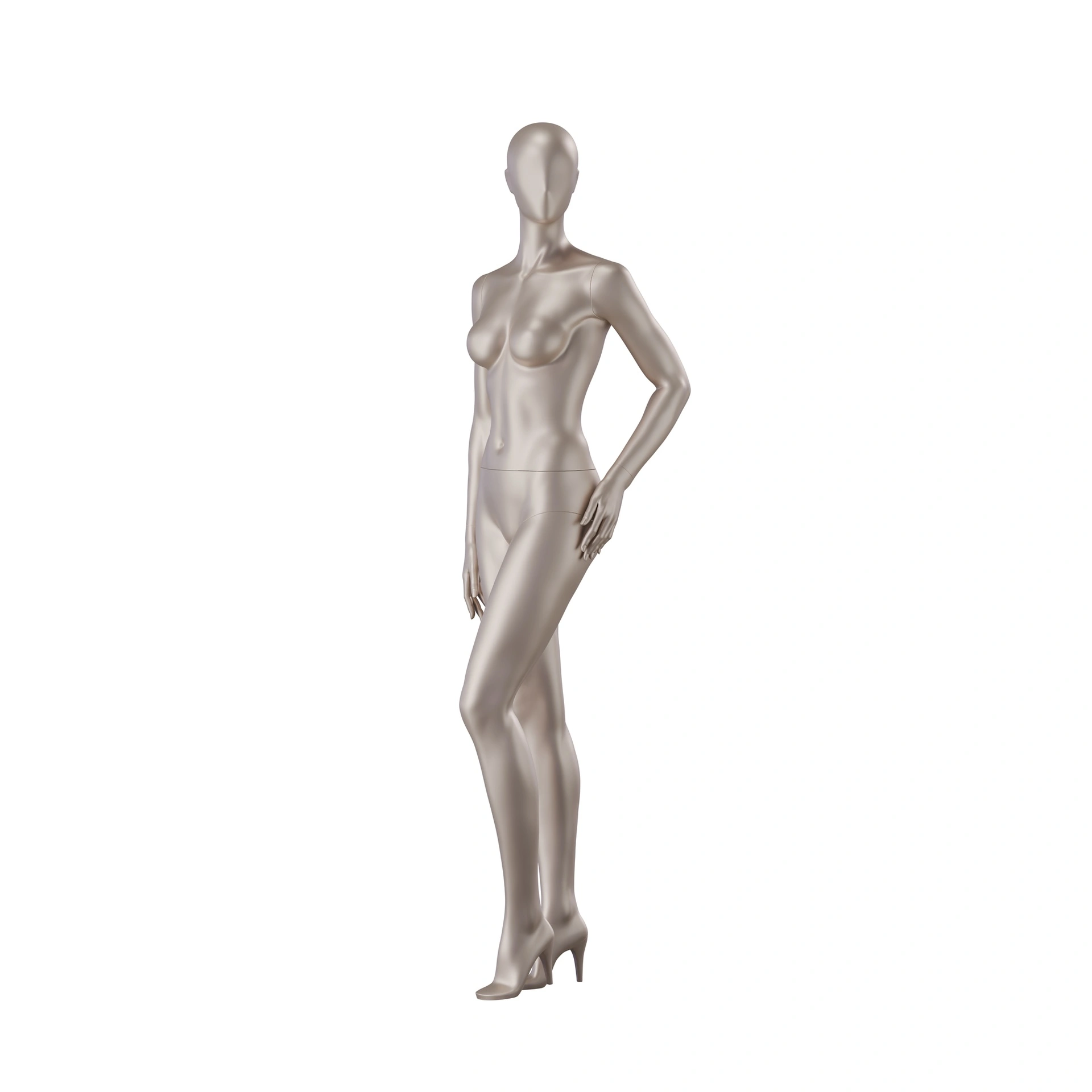 Mannequin Dessous Dame, B-Cup, metallische Hautfarbe, stehende Pose 09B

