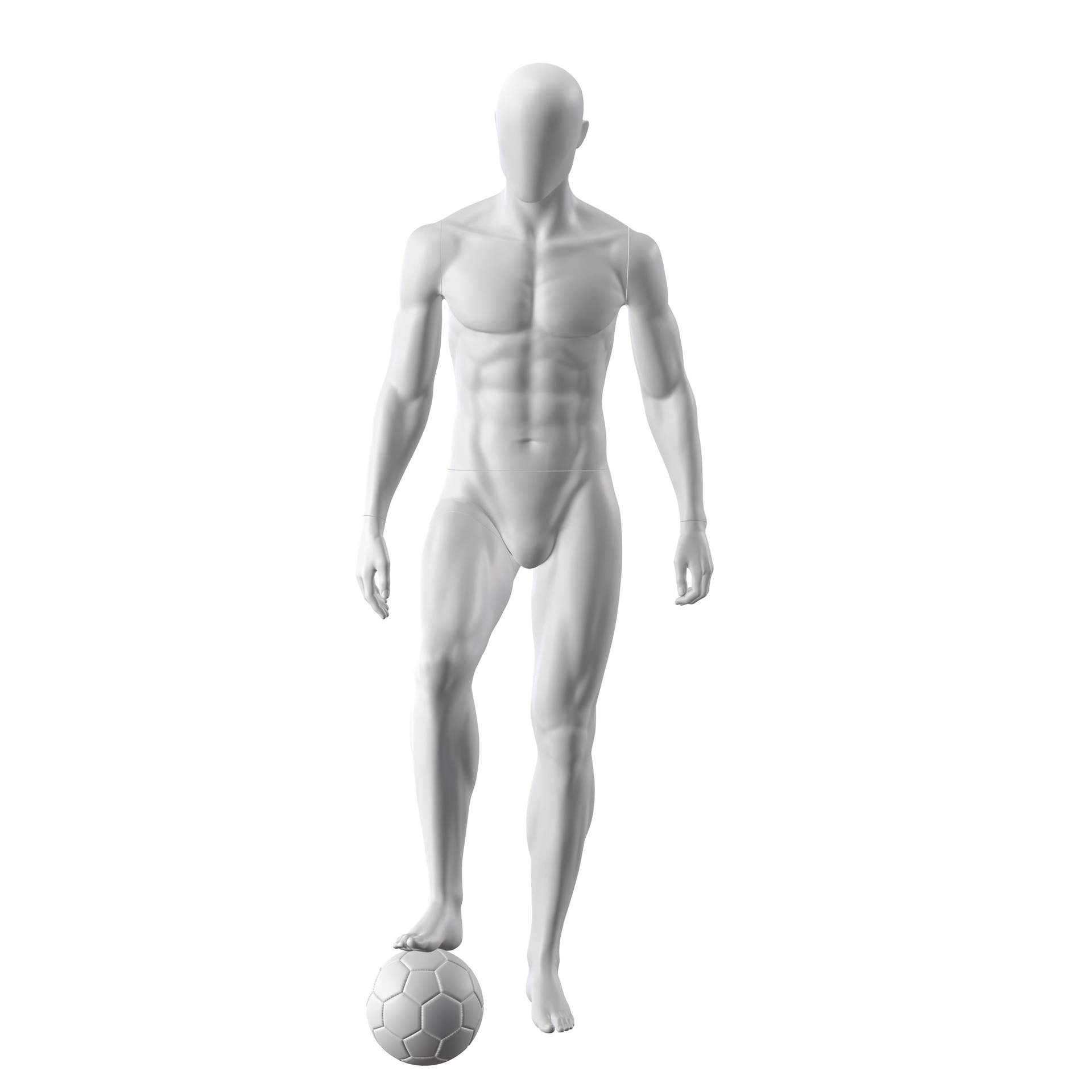 BINK - Fußball Schaufensterpuppe Herr, grau, abstrakter Kopf, stehende Pose 320