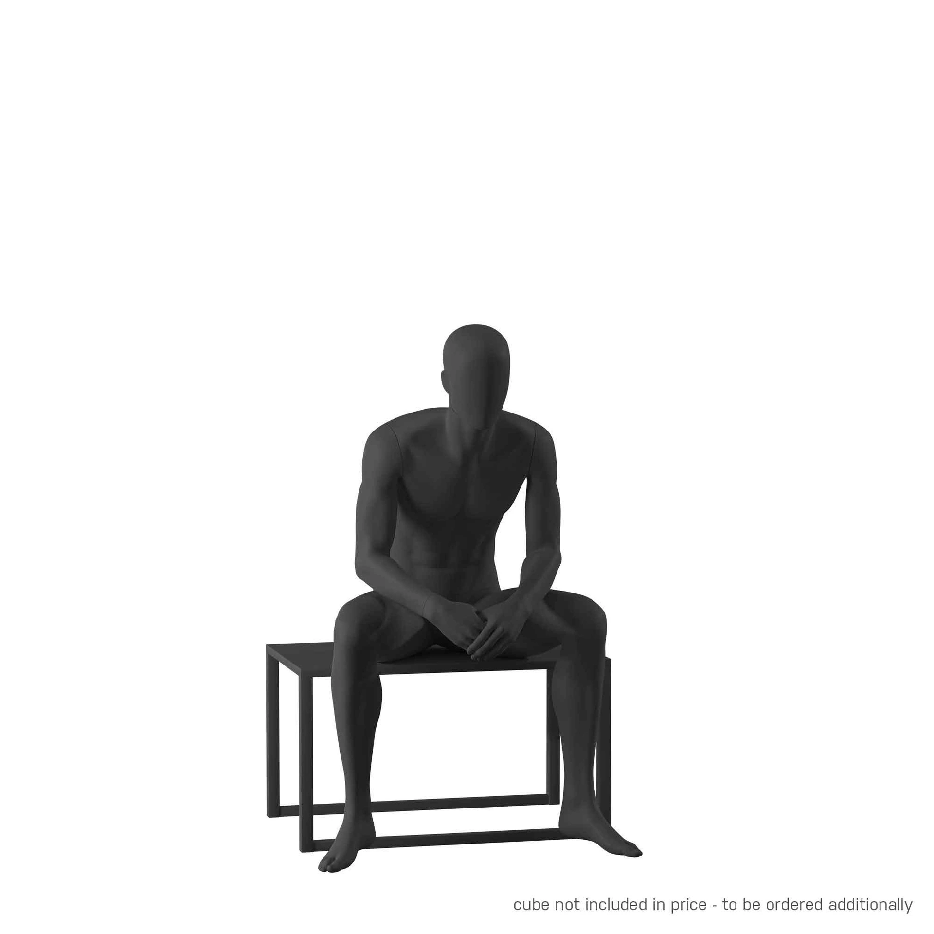 BINK - Maniquí realista de color negro hombre, estilo urbano, cabeza abstracta, postura de pie 301