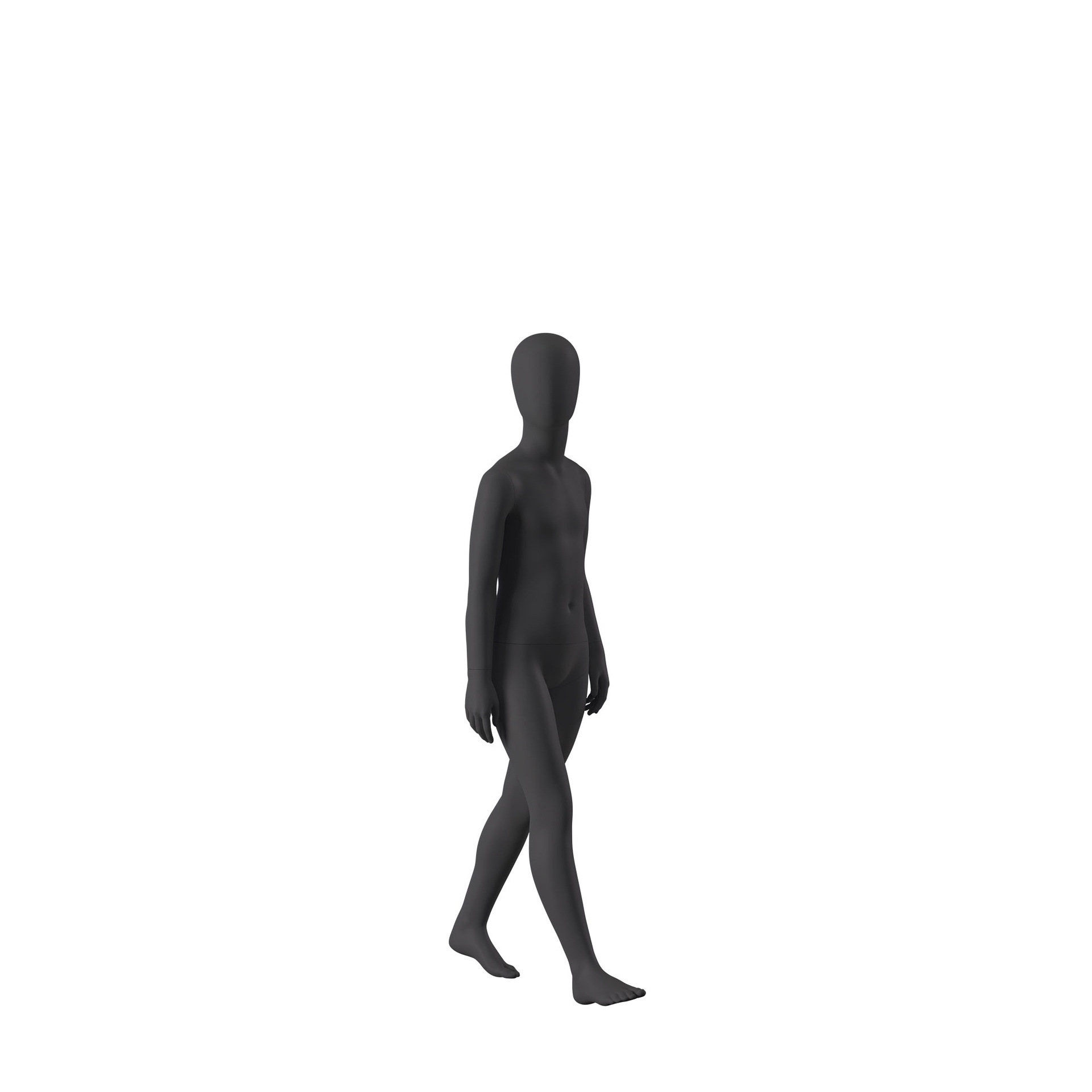 BINK - Maniquí realista niño de color negro, estilo urbano, cabeza abstracta, 10 años, postura de pie 207