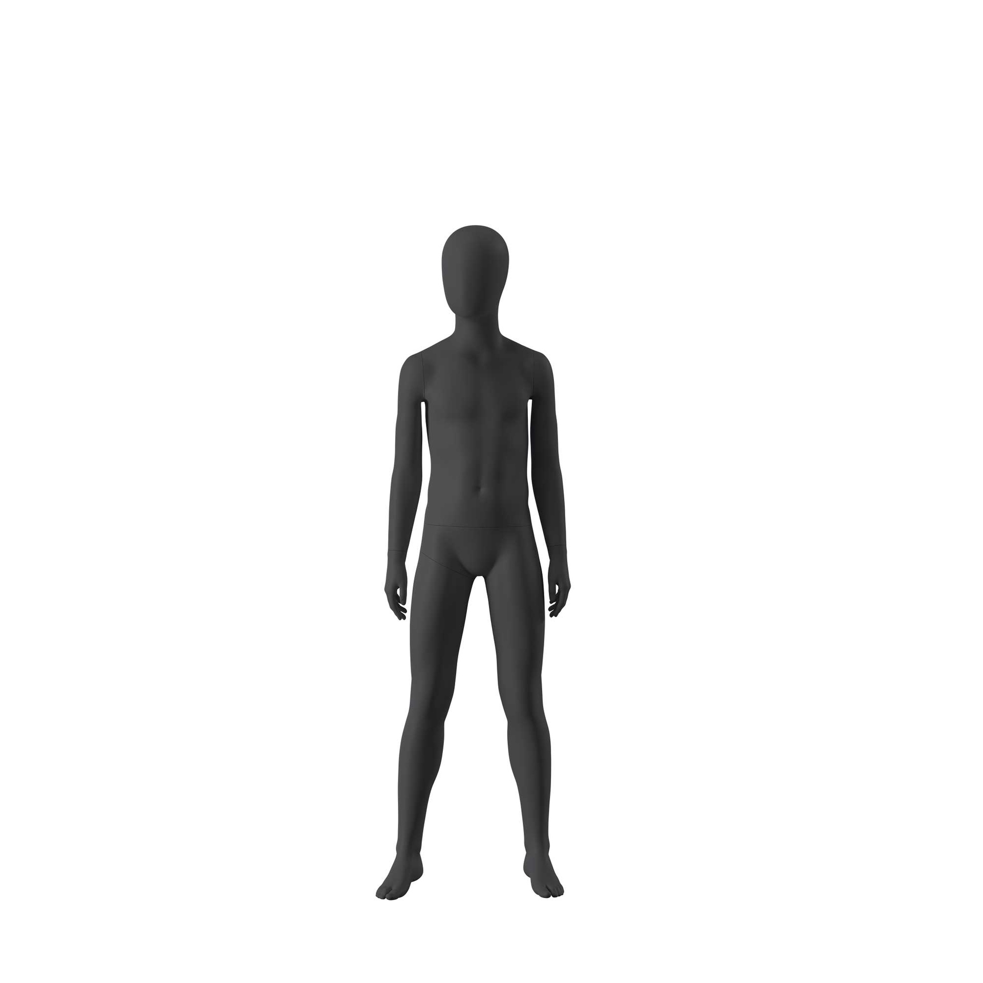 BINK - Maniquí realista niño de color negro, estilo urbano, cabeza abstracta, 12 años, postura de pie 209