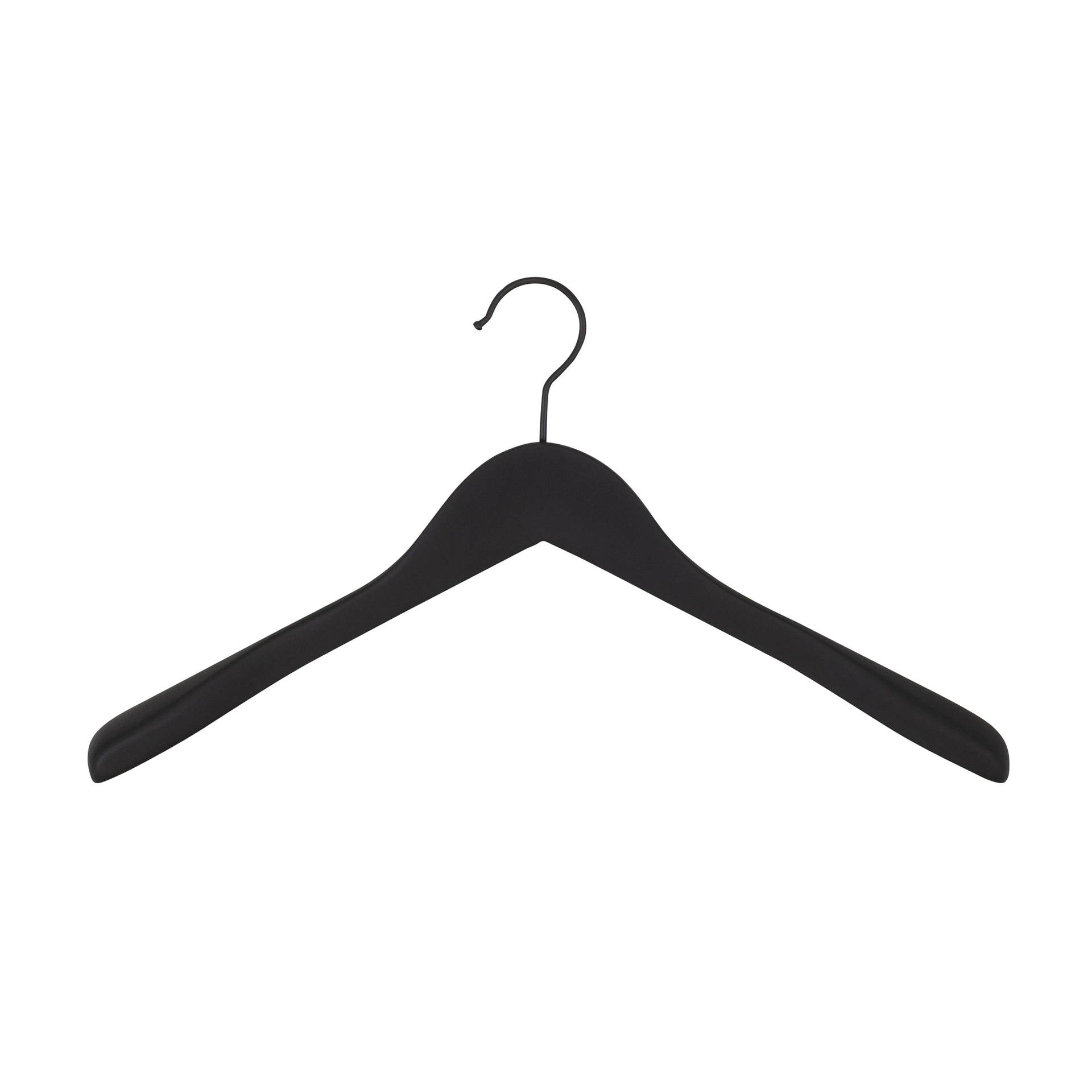 BINK - Schwarzer Soft-Touch-Kleiderbügel für Blazer, 3 cm Schulterbreite, 41 cm Breite, schwarzer Haken – Karton mit 50 Stück