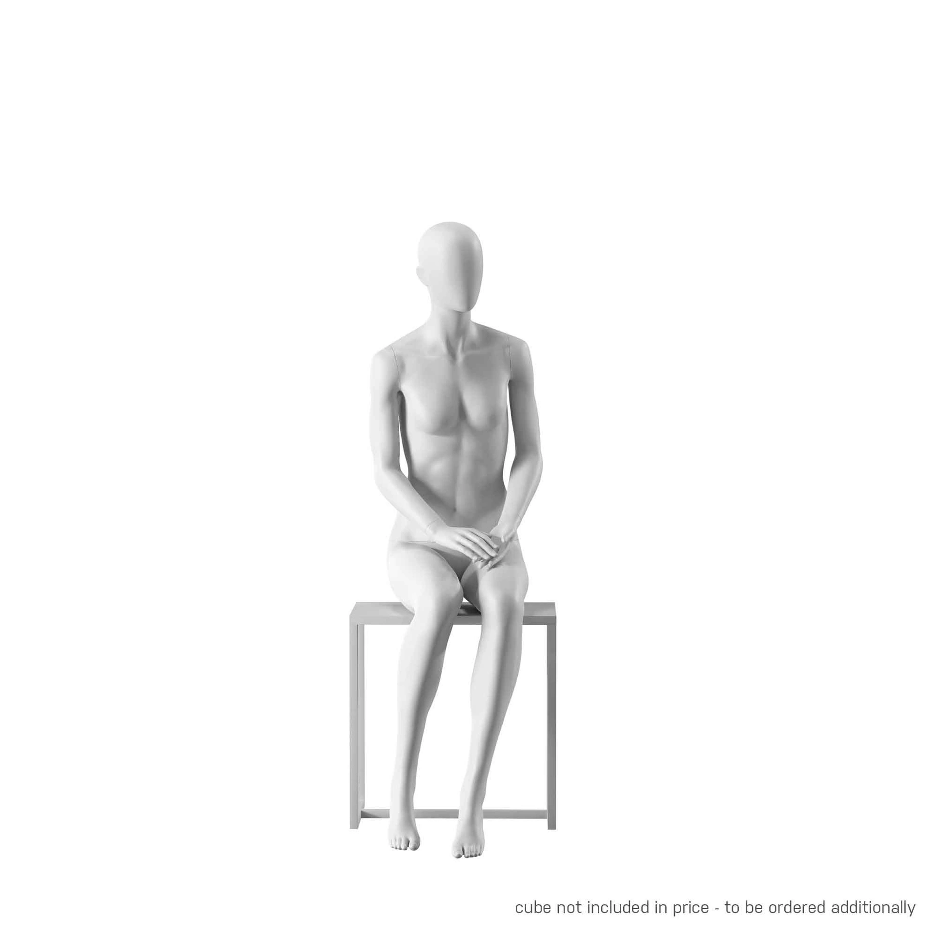 Maniquí femenino abstracto blanco, con cabeza abstracta, postura FM004