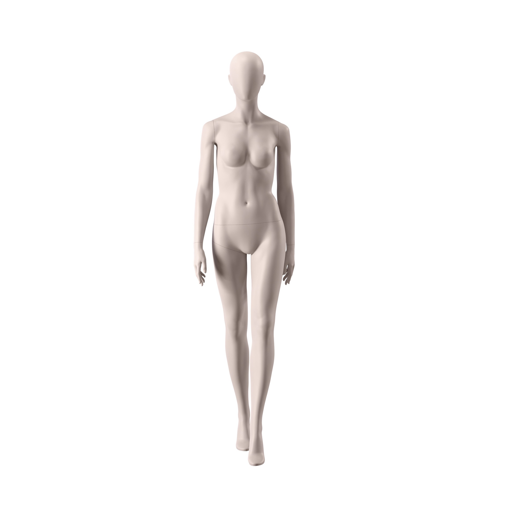 BINK - Maniquí sostenible mujer, color de piel nude, cabeza huevo, postura 001