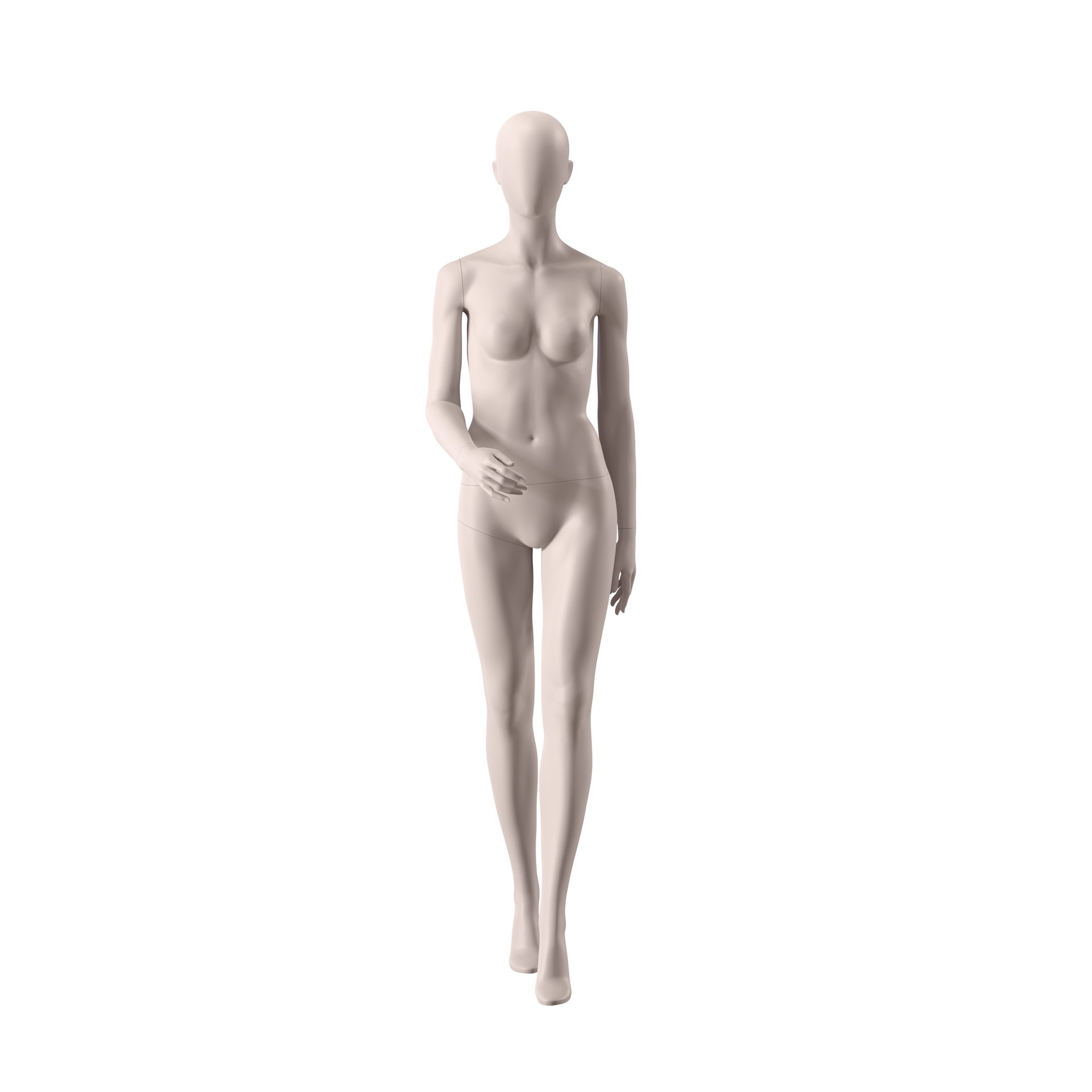 BINK - Maniquí sostenible mujer, color de piel nude, cabeza huevo, postura 011