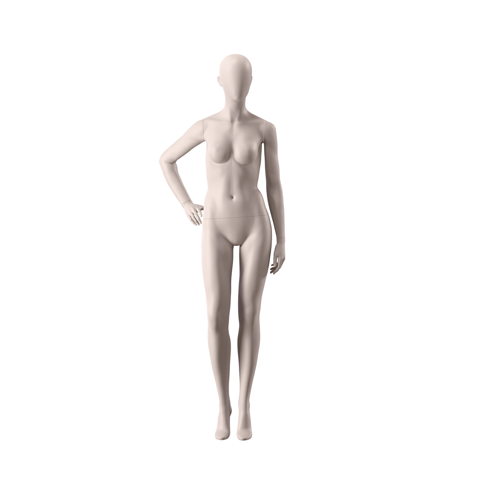 BINK - Maniquí sostenible mujer, color de piel nude, cabeza huevo, postura 012