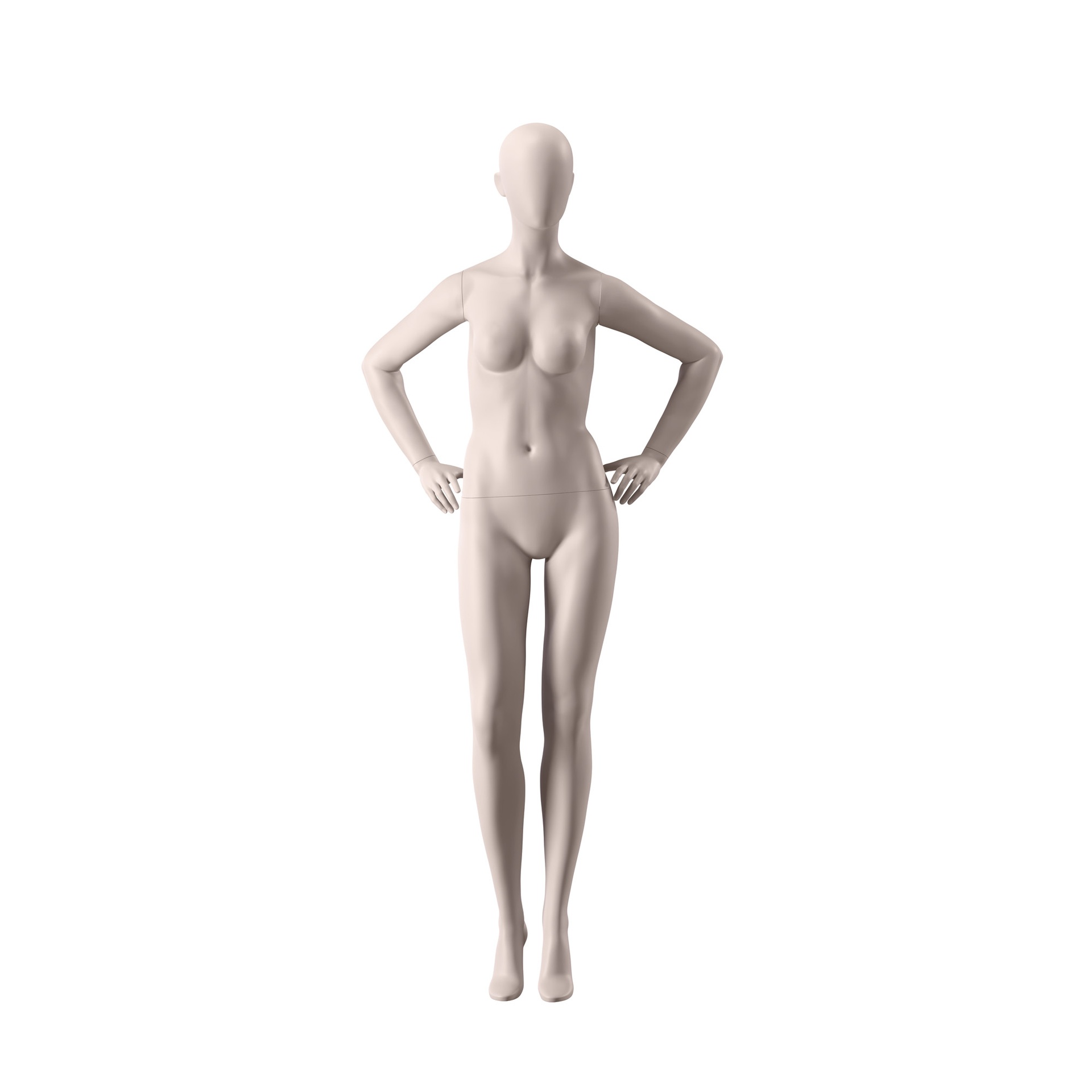 BINK - Maniquí sostenible mujer, color de piel nude, cabeza huevo, postura 032