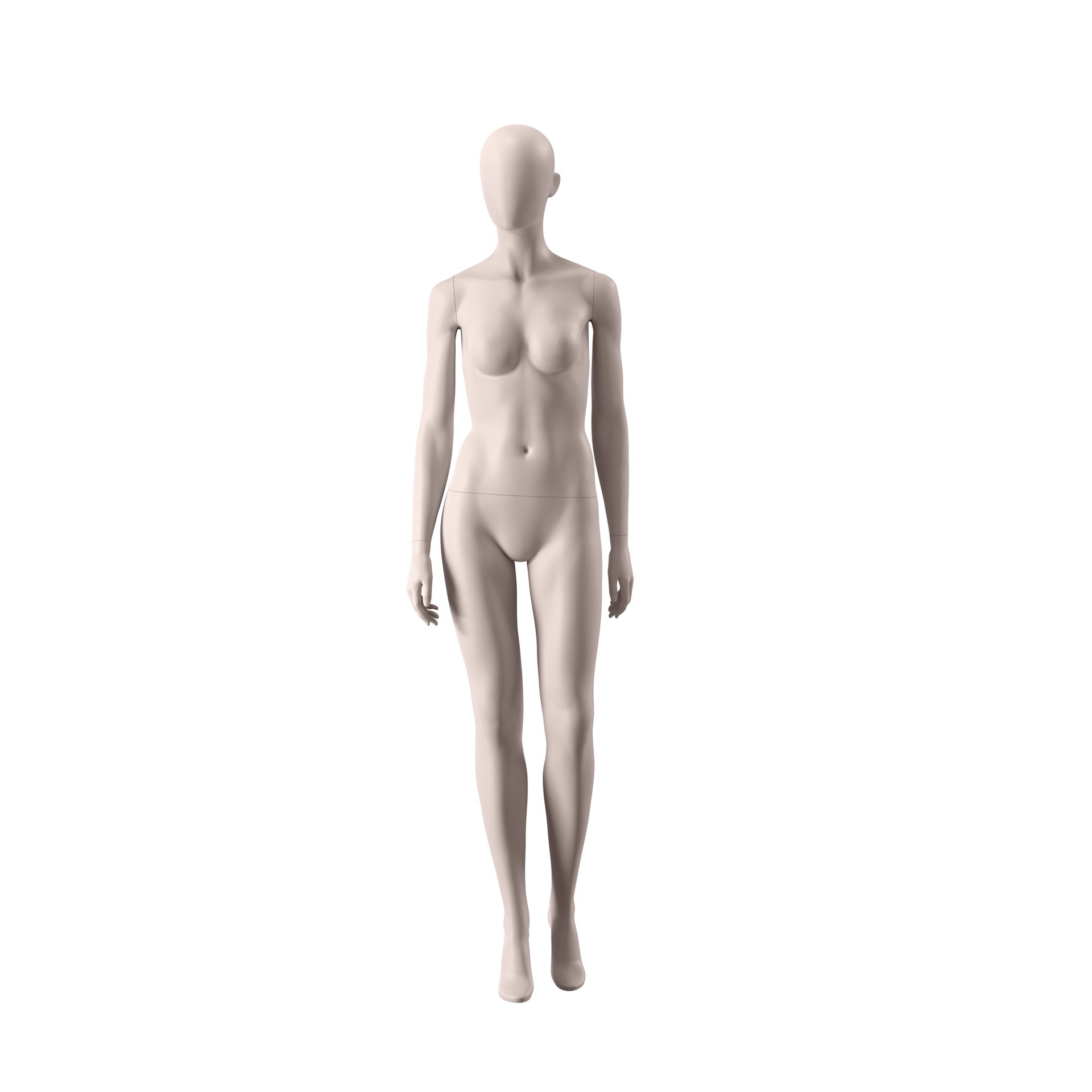 BINK - Maniquí sostenible mujer, color de piel nude, cabeza huevo, postura 003