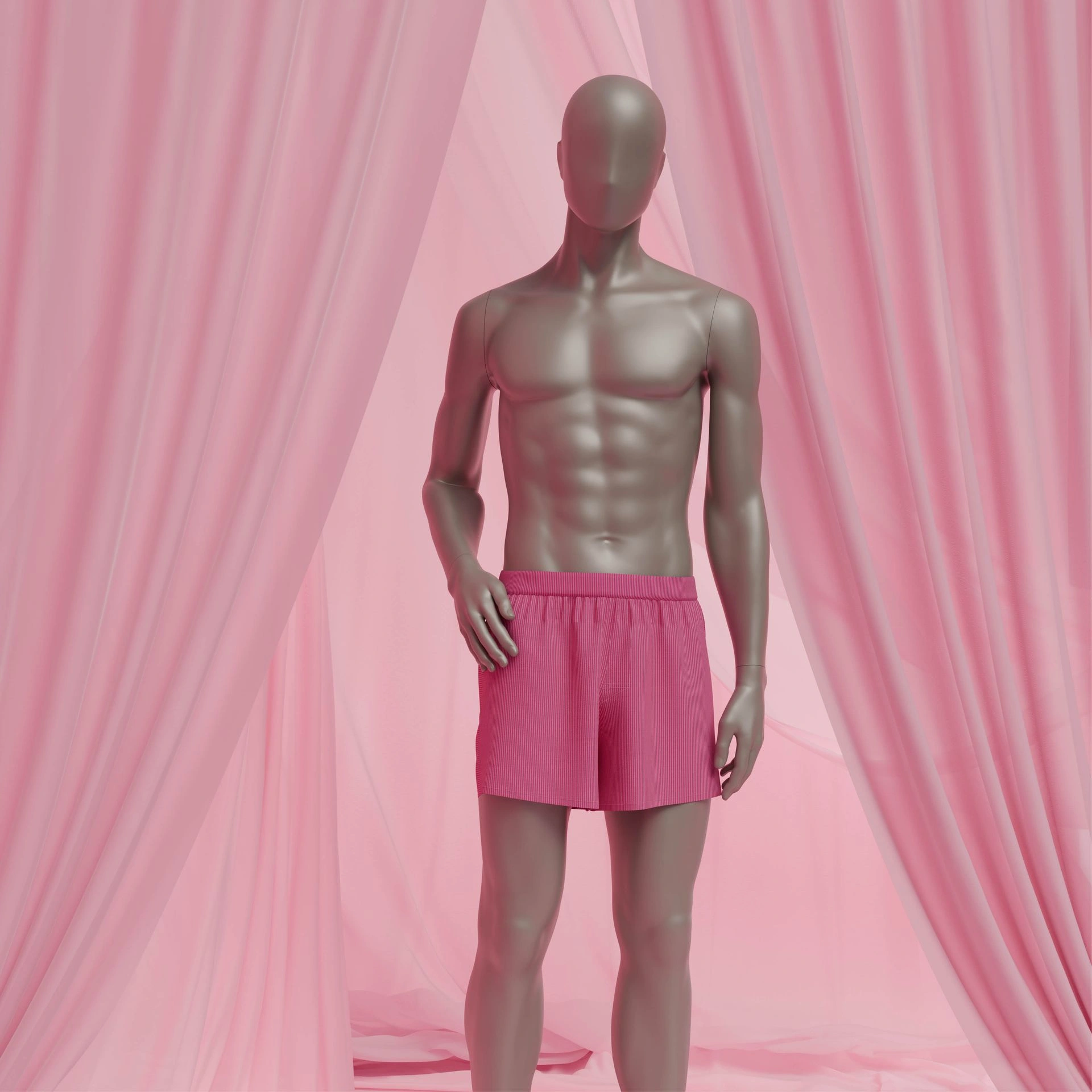 Underwear mannequin, male, bronze metallic skin color mat, standing pose 51