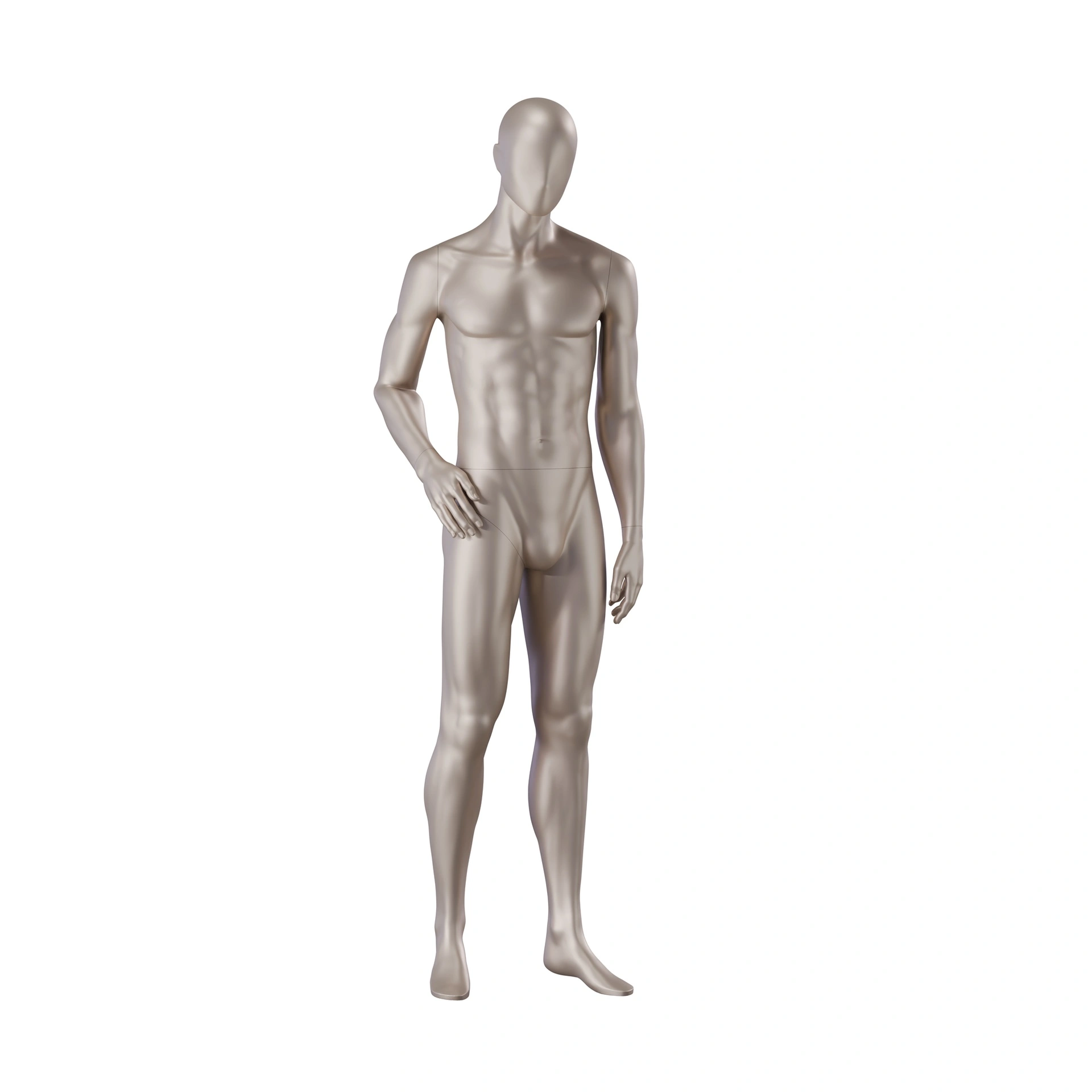 Underwear mannequin, male, bronze metallic skin color mat, standing pose 51