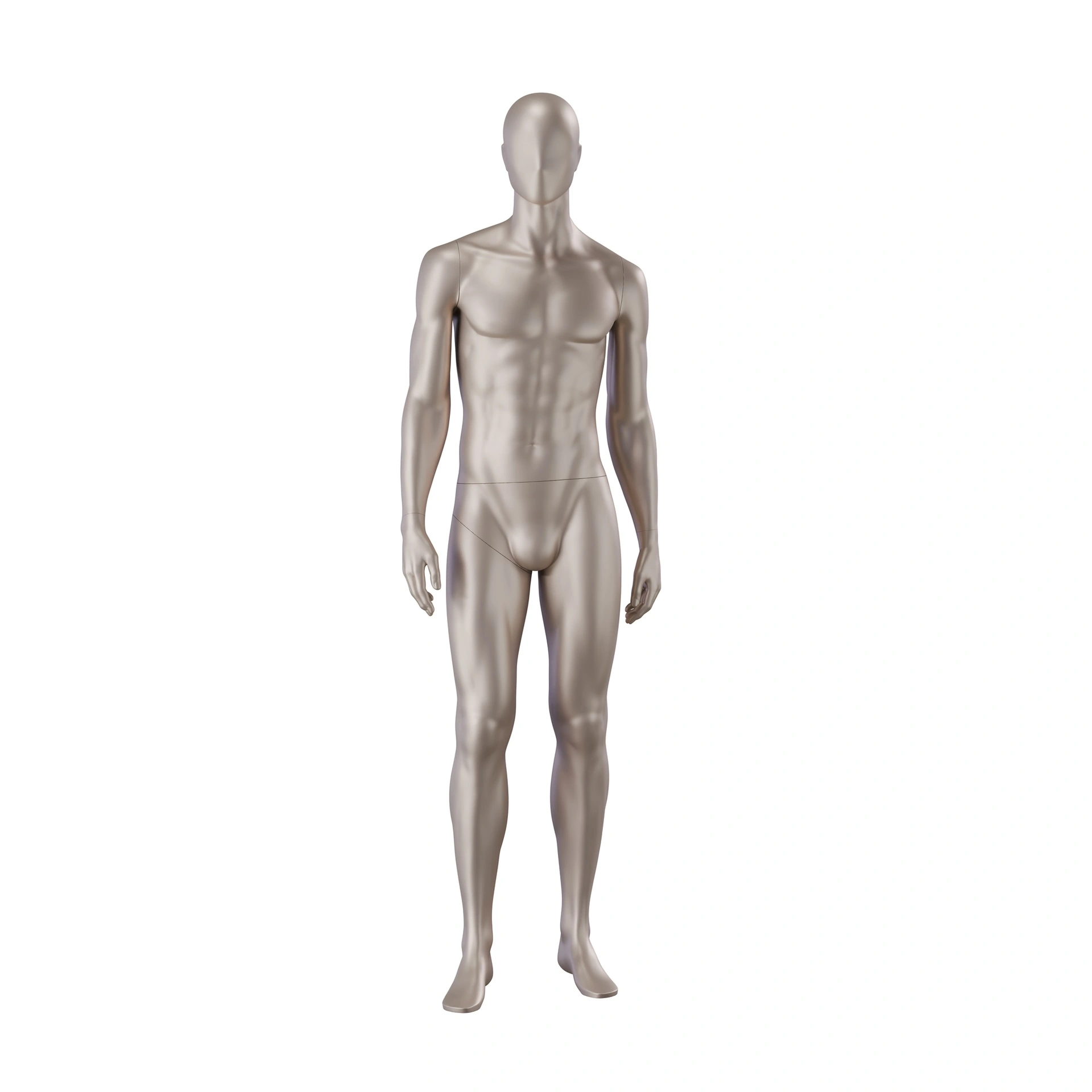 Maniquí para lencería hombre, color de piel metálico, postura de pie 52