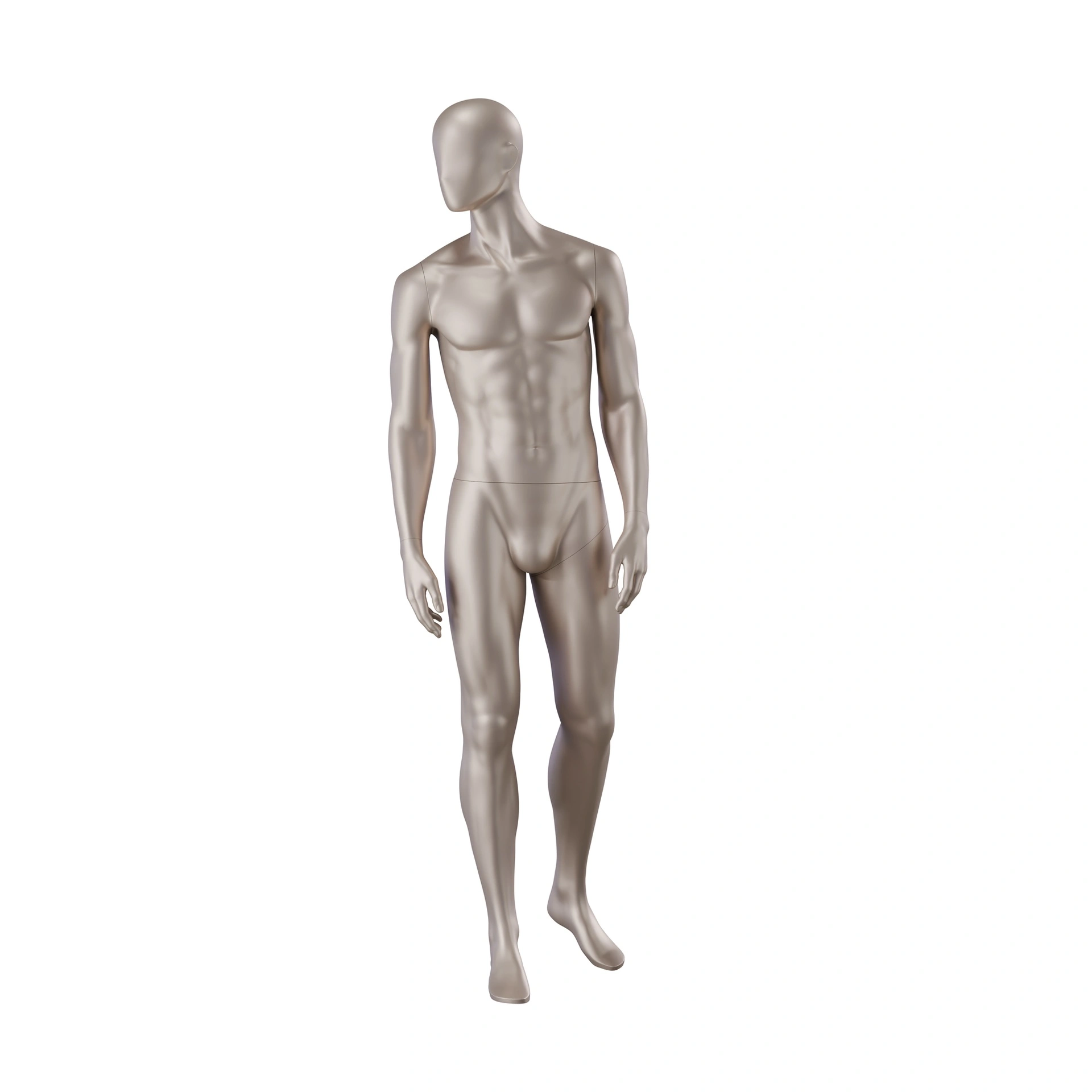 Maniquí para lencería hombre, color de piel metálico, postura de pie 53