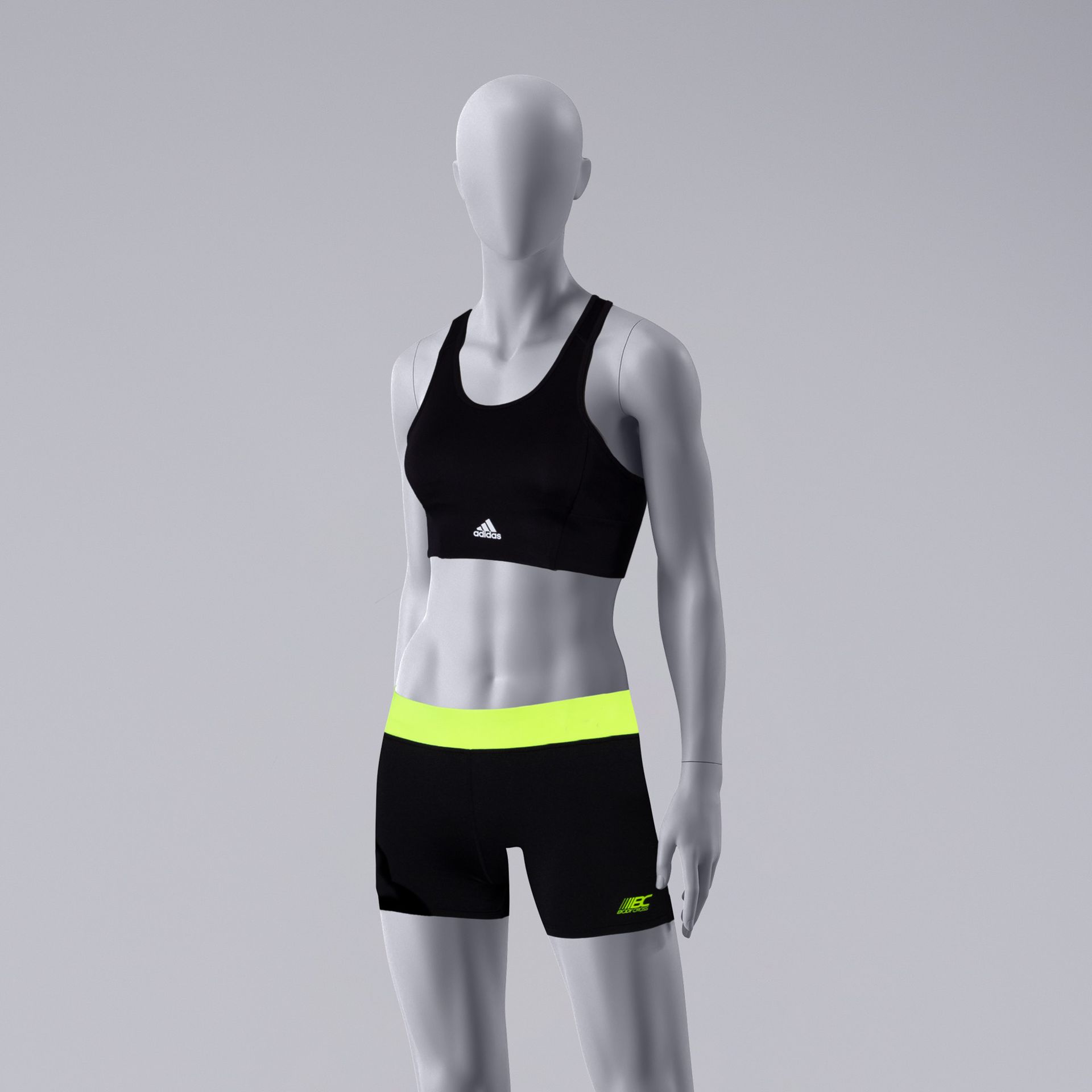 BINK - Sport dames mannequin, grijs, abstract hoofd, staande pose 27
