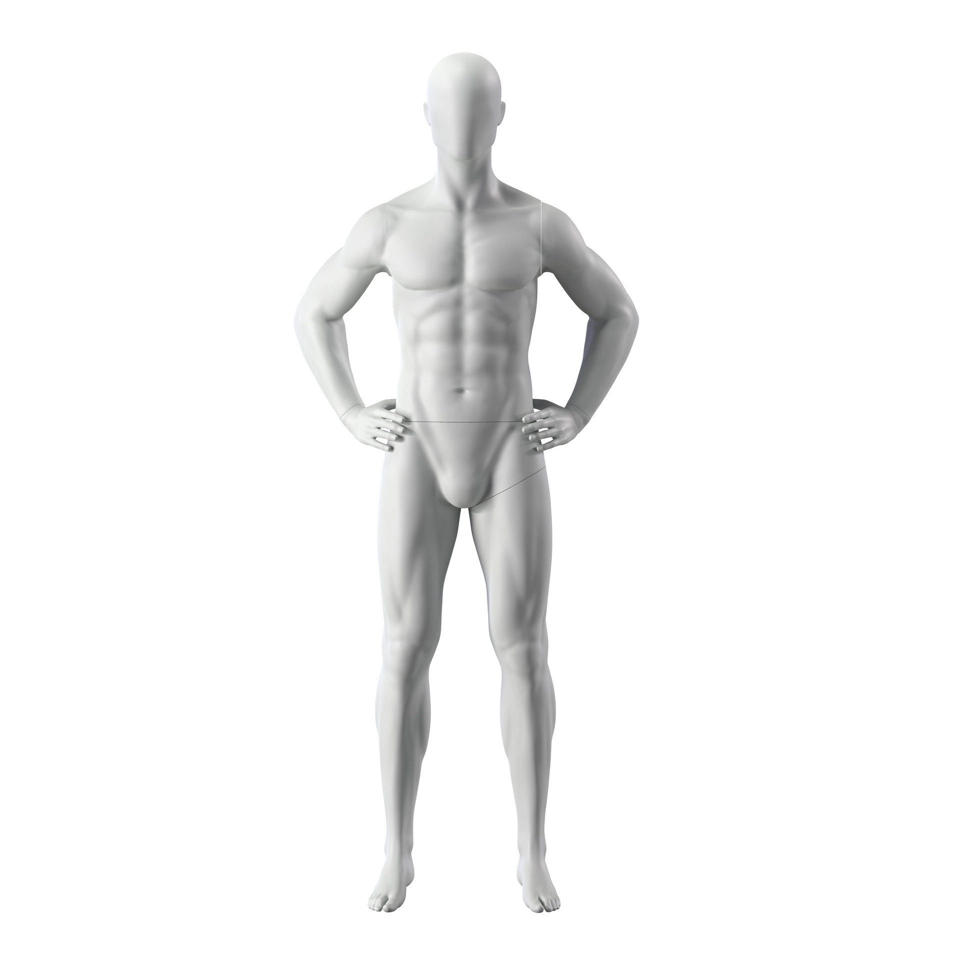 BINK - Maniquí de deporte hombre, gris, cabeza abstracta, postura de pie 316