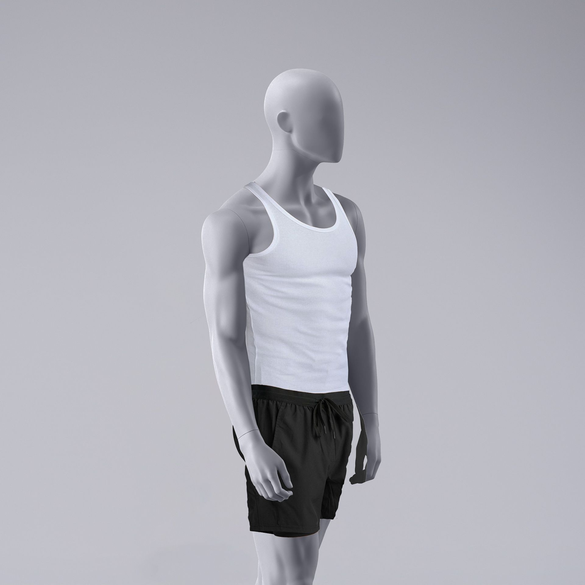BINK - Maniquí de deporte hombre, gris, cabeza abstracta, postura de pie 329