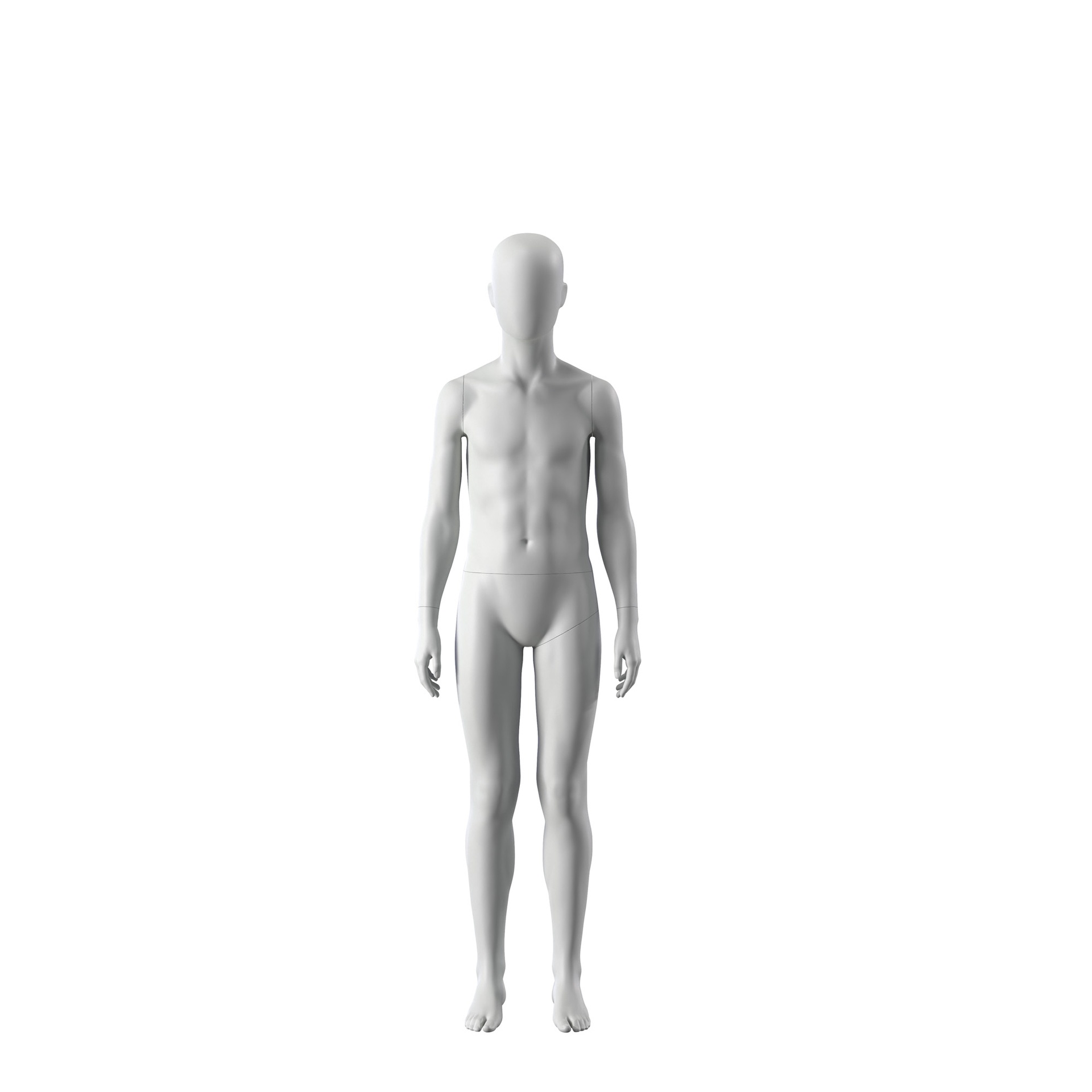 BINK - Maniquí de deporte niño, gris, 12 años, cabeza abstracta, postura de pie 604