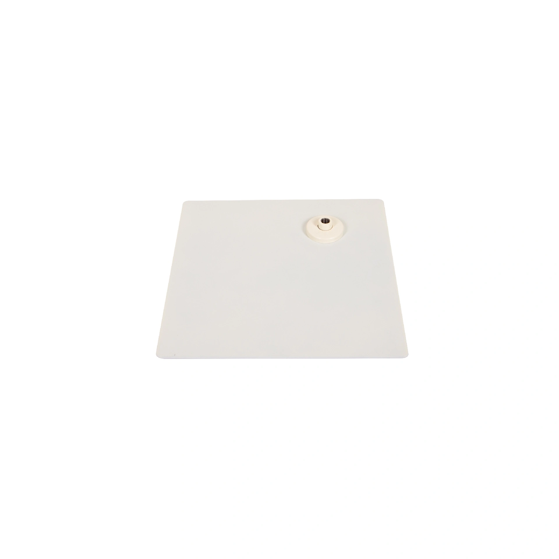 BINK - Base cuadrada para maniquí de ventana de niño, acero revestido de color blanco cálido, perno para el pie y conector para la pantorrilla