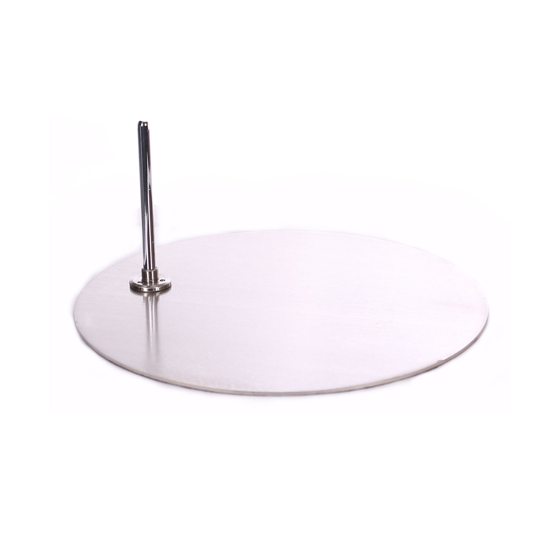BINK - Maniquí de ventana con base redonda, Ø 38 cm, acero niquelado cepillado, pasador de pie