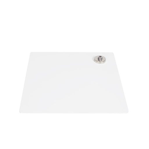 Base de mannequin carrée 40x40cm, acier peint par poudrage, blanc mat