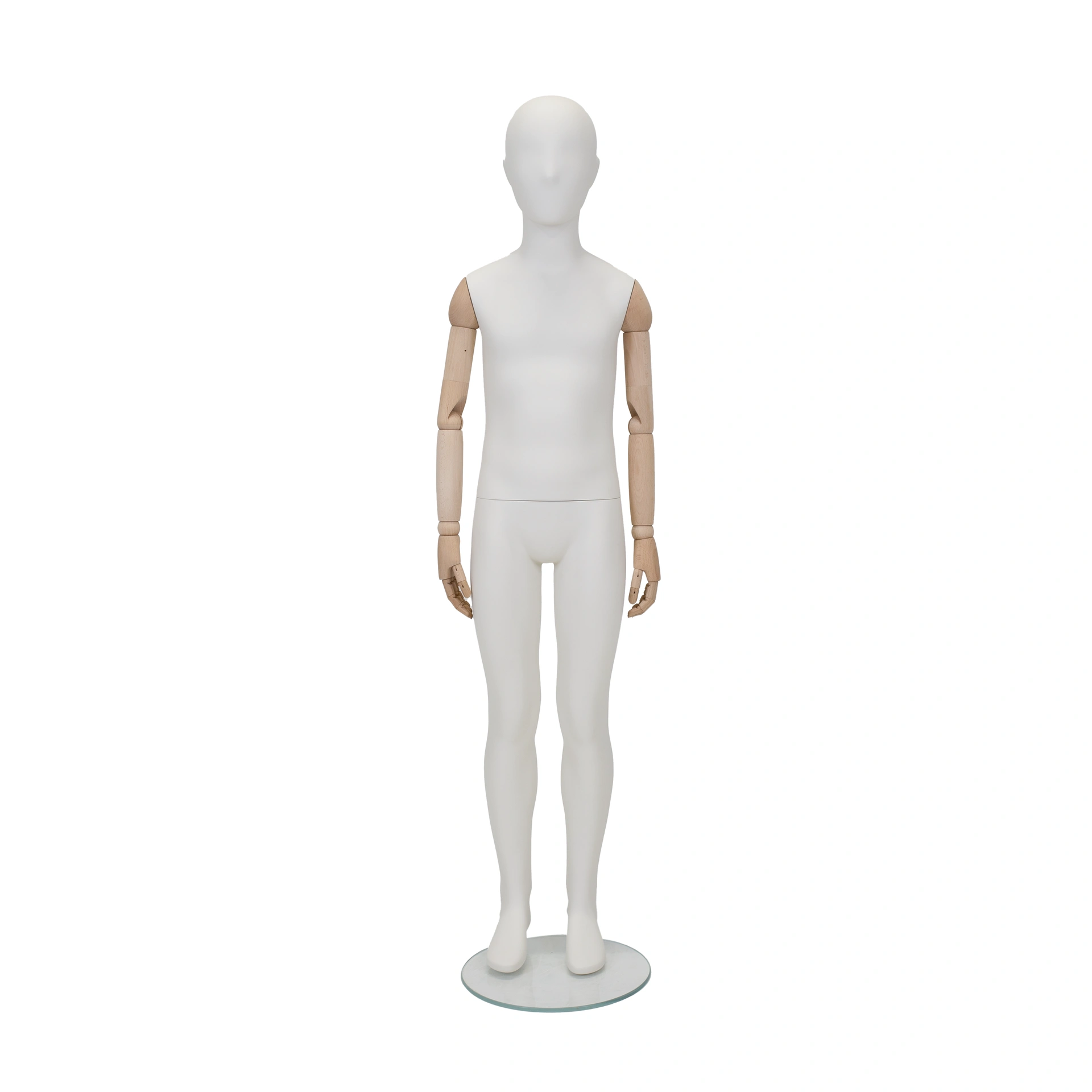Mannequin vintage, enfant, bras en bois, 10 ans, pose debout 76