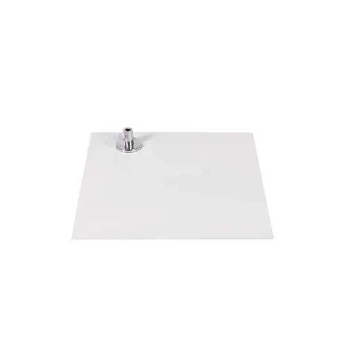 Viereckiger Sockel 35x35 cm, pulverbeschichteter Stahl in Weiß, Wadenstecker inklusiv 10x5 cm