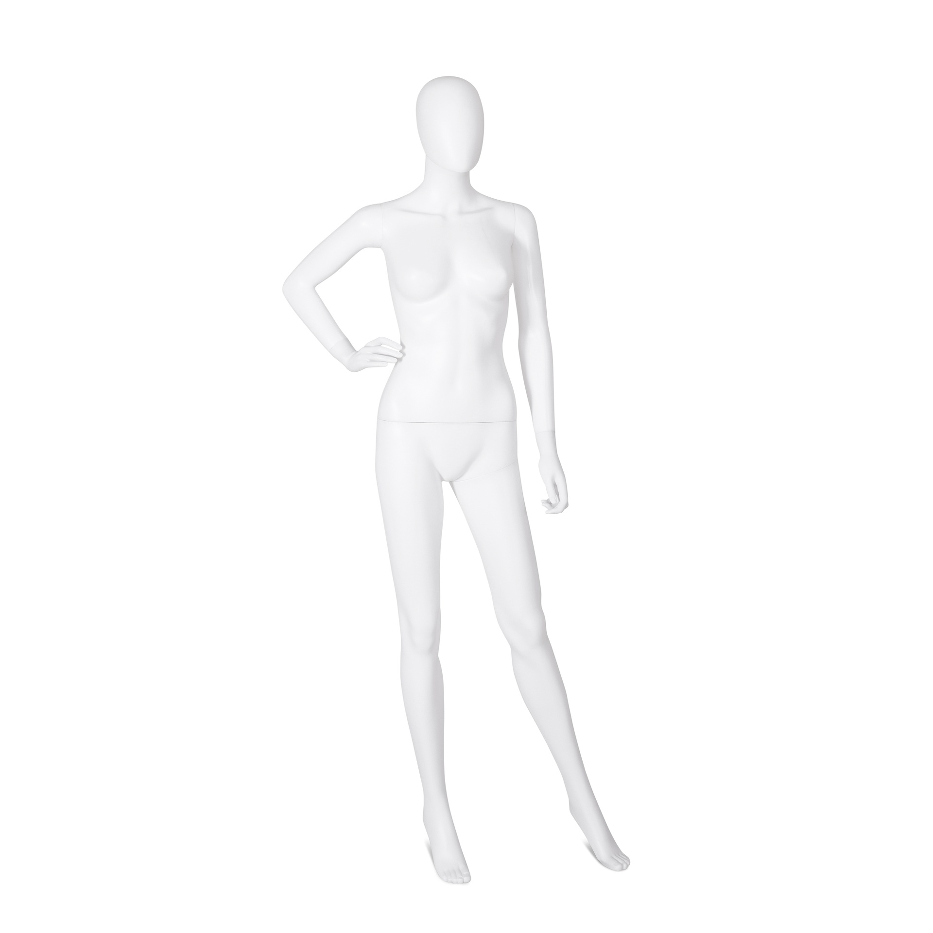 BINK - Maniquí femenino, cabeza abstracta, blanco, postura 02BN