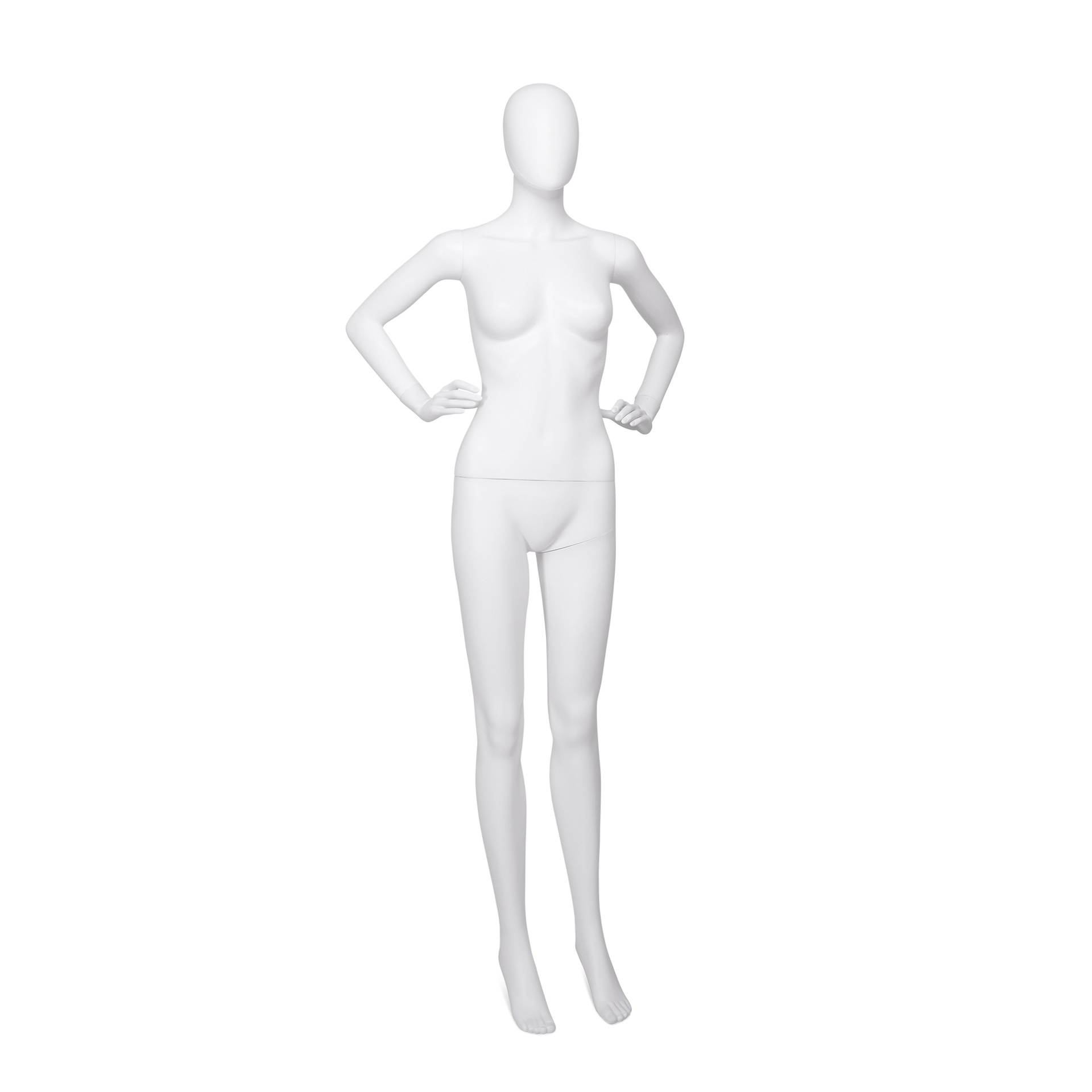 BINK - Maniquí femenino, cabeza abstracta, blanco, postura 04BN