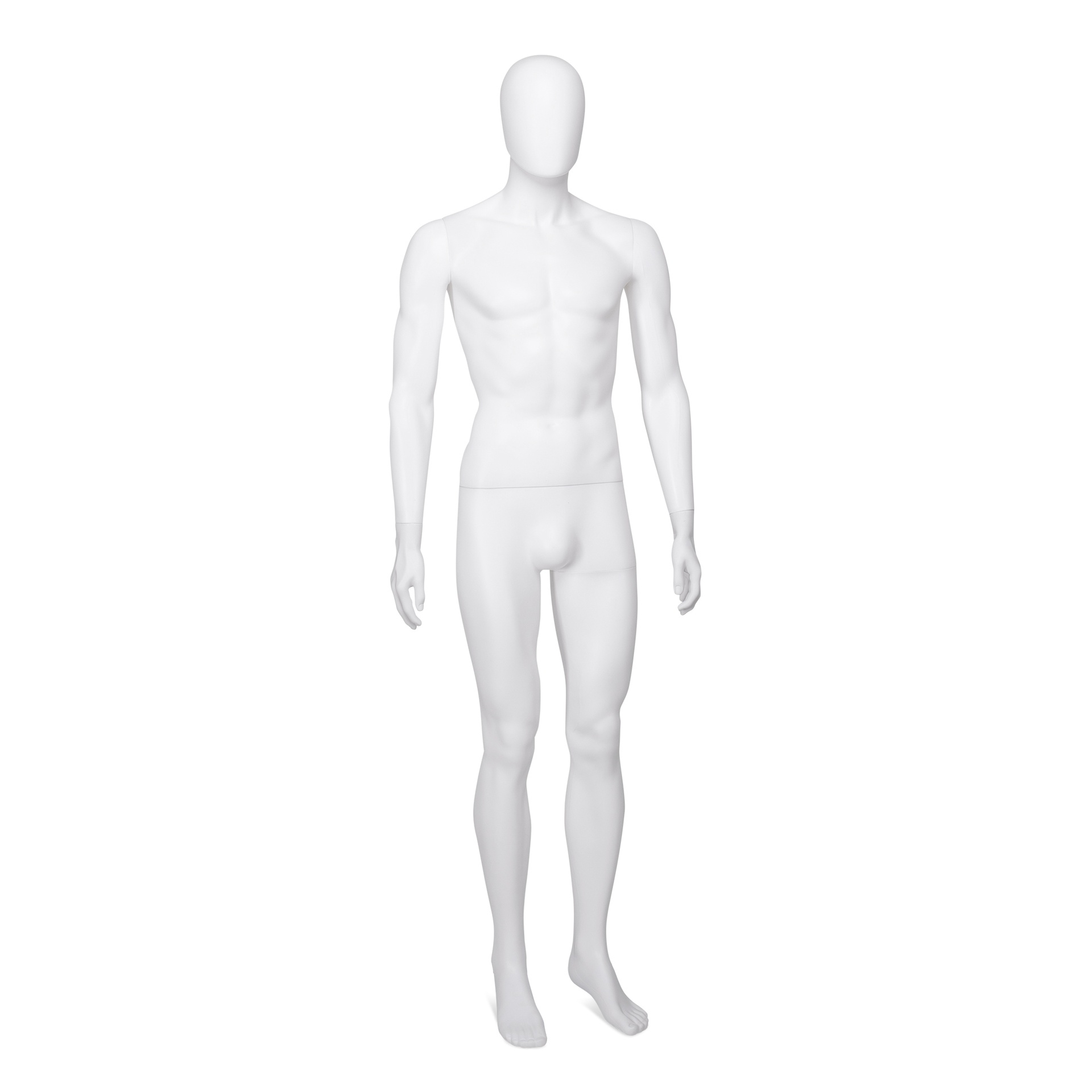 BINK - Maniquí masculino, cabeza abstracta, blanco, postura 03BN