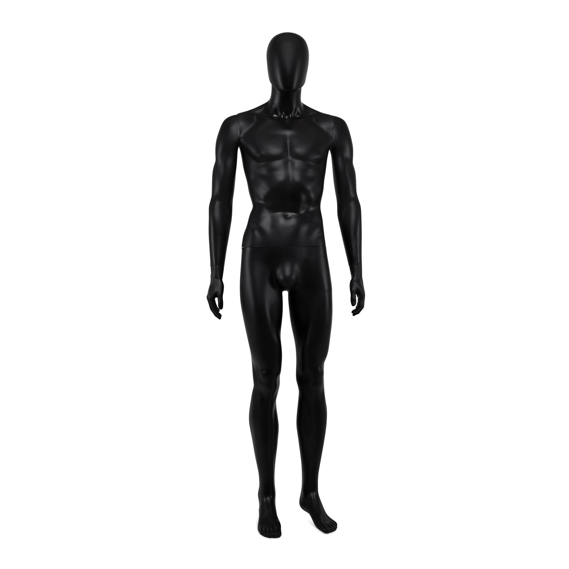 Cheap mannequin, male, detachable head, black mat colour, standing pose 03BN