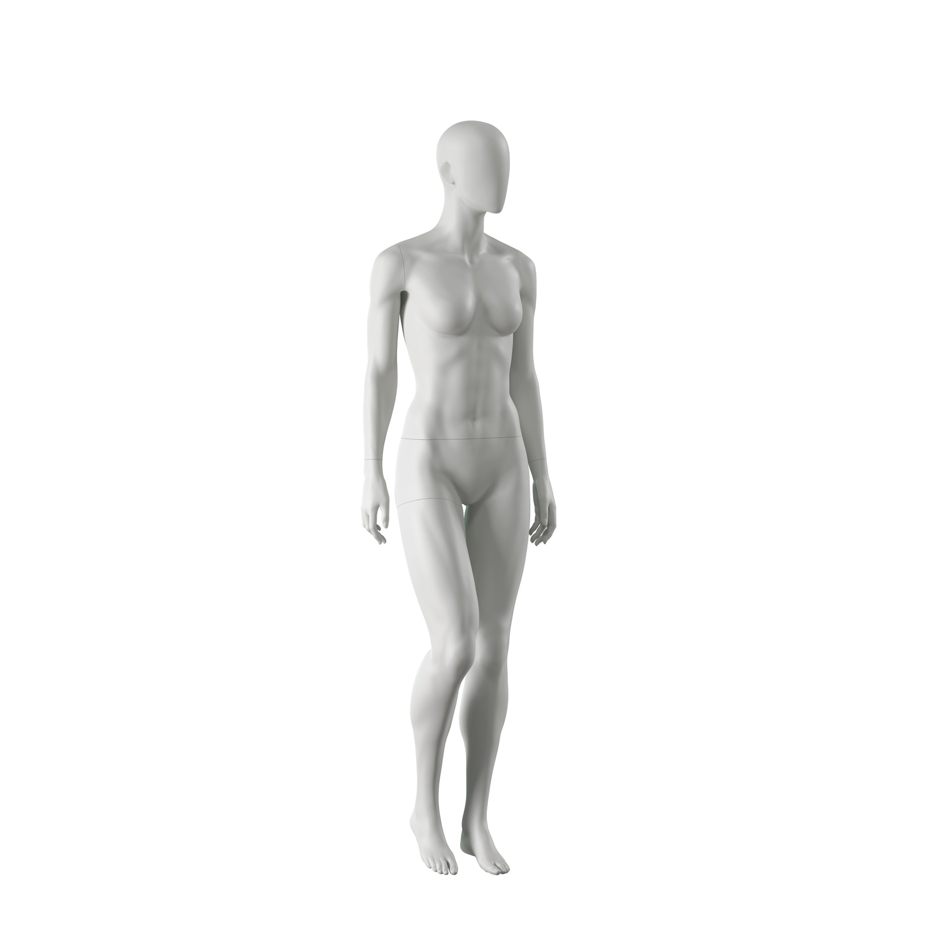 BINK - Sport dames mannequin, grijs, abstract hoofd, staande pose 52