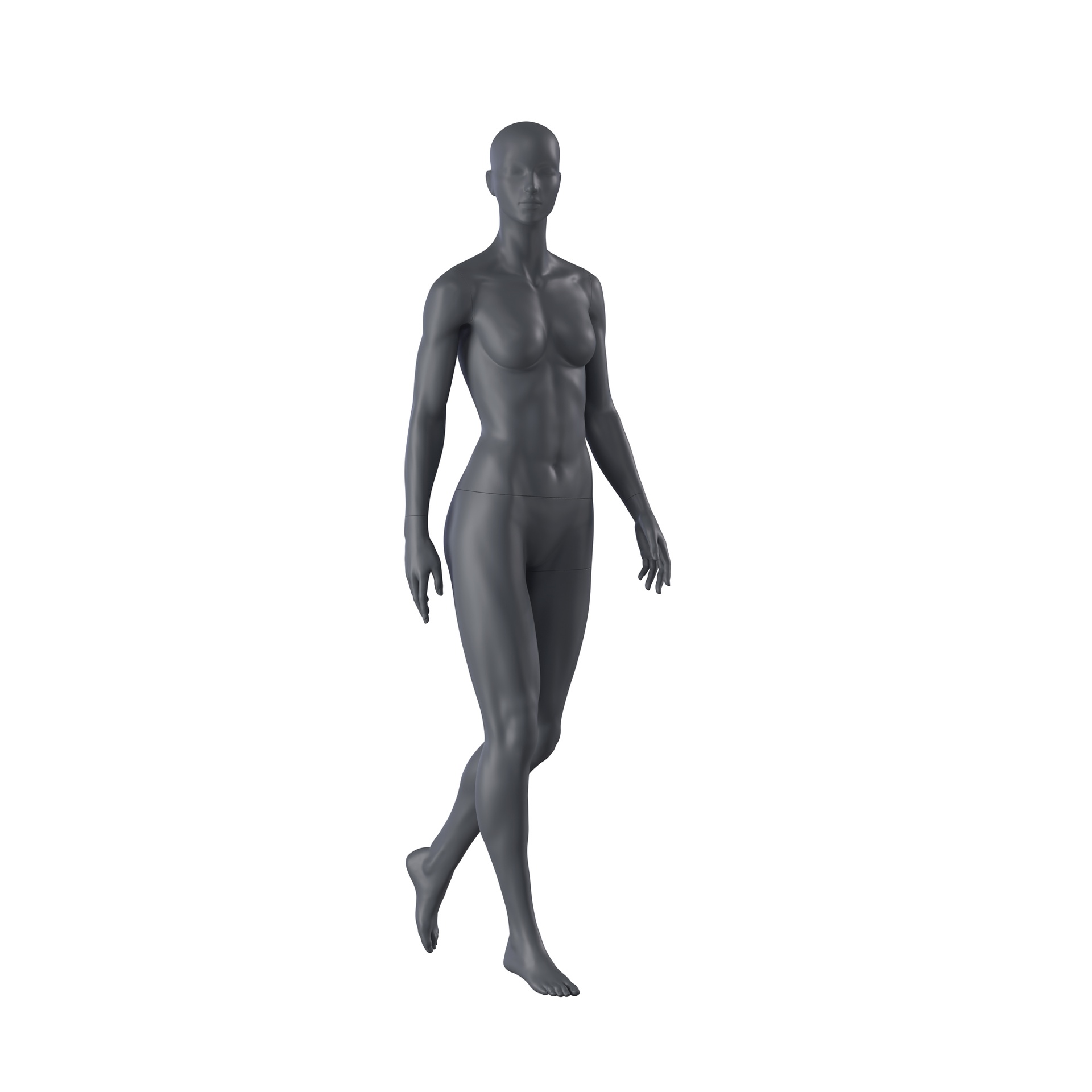 BINK - Sport mannequin, female, graphite grey, stylised head, standing pose 162