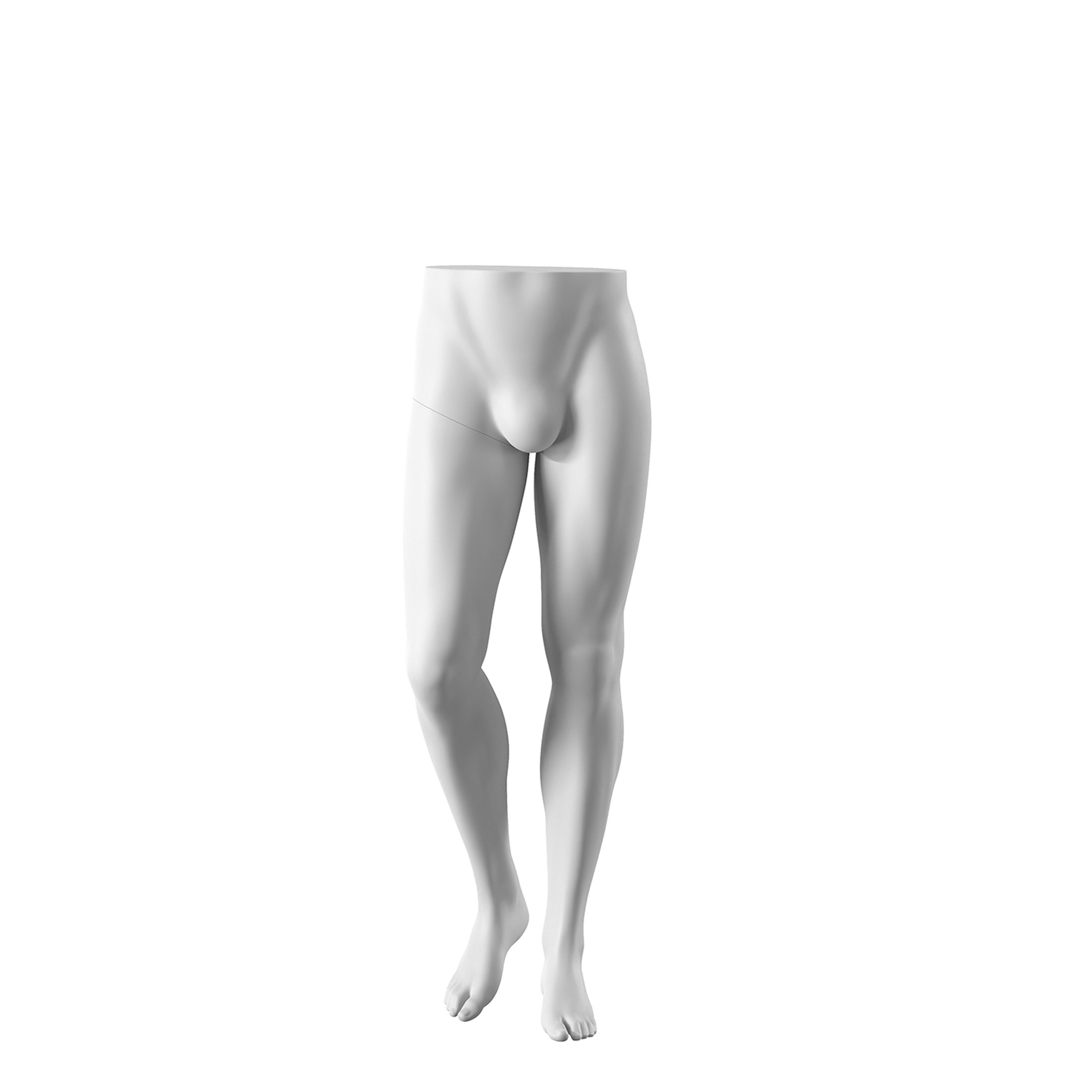 BINK - White abstract male trouserform on brushed nickel base