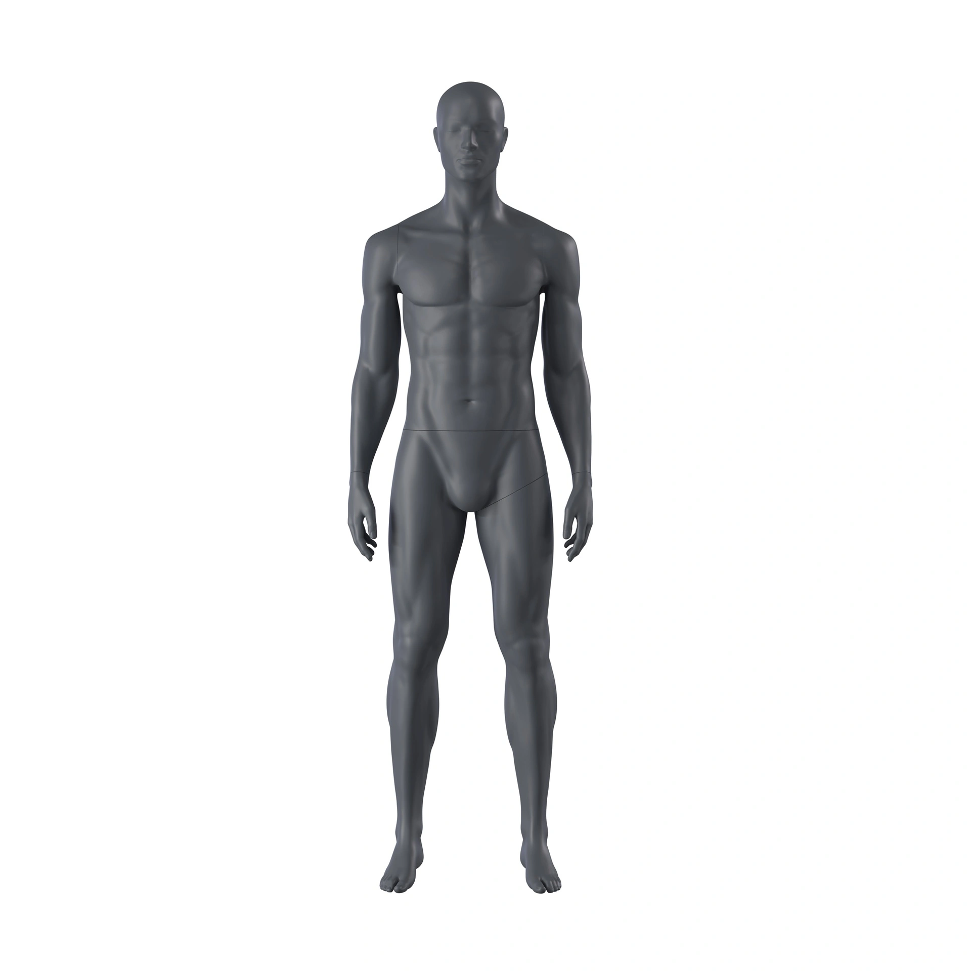 BINK - Maniquí de deporte hombre, gris grafito, cabeza estilizada, postura de pie 301 