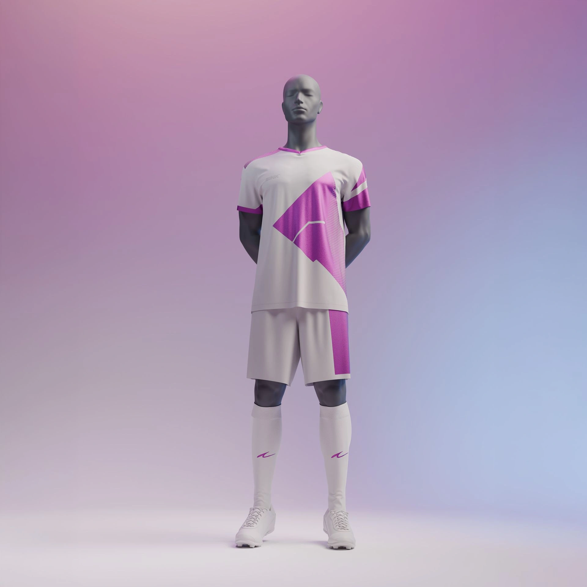 BINK - Mannequin sportif, homme, gris graphite, tête abstraite, pose debout 310