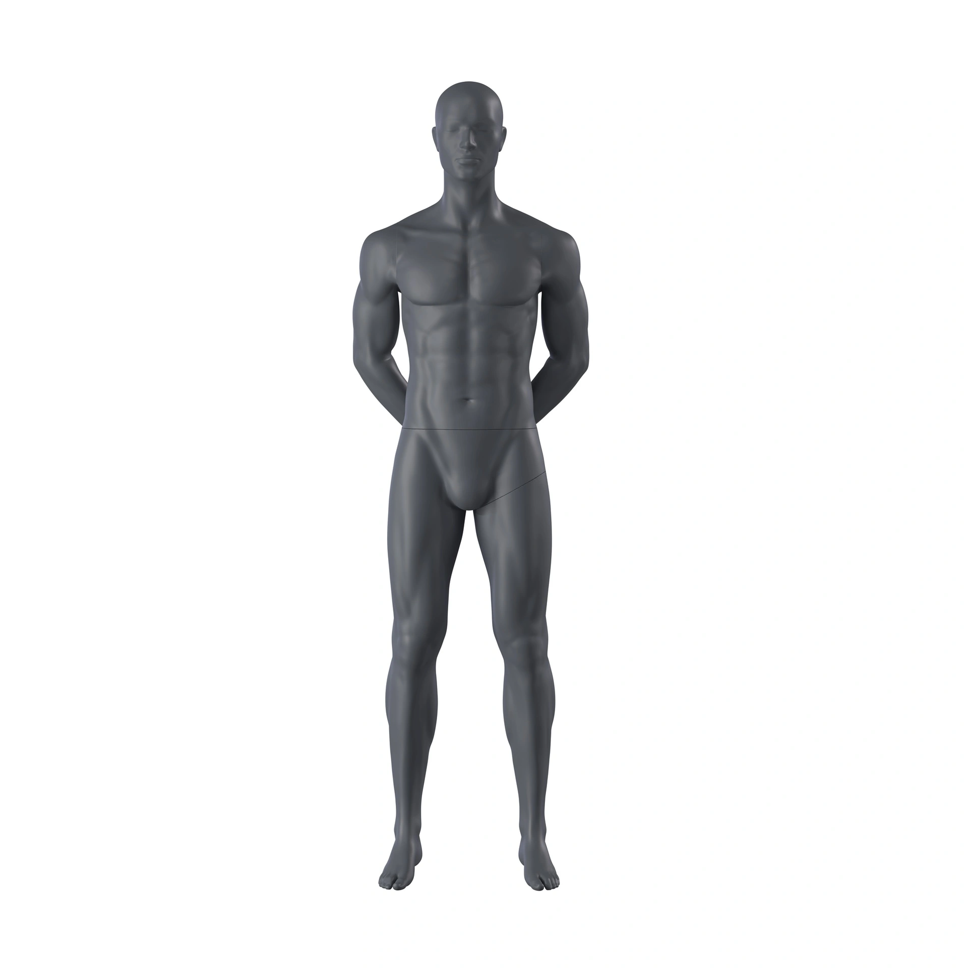 BINK - Sport mannequin, male, graphite grey, stylised head, standing pose 310