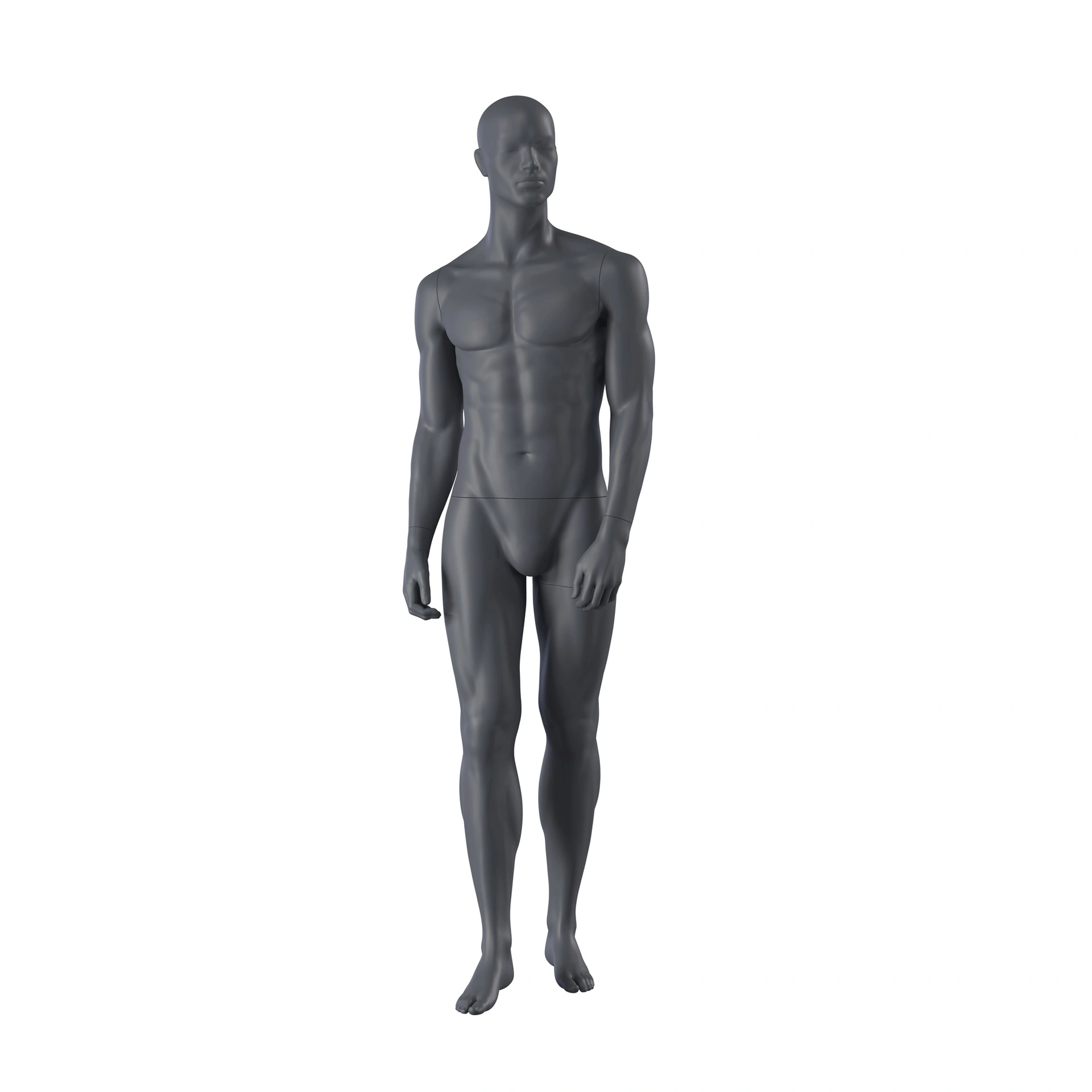 BINK - Maniquí de deporte hombre, gris grafito, cabeza estilizada, postura de pie 329 
