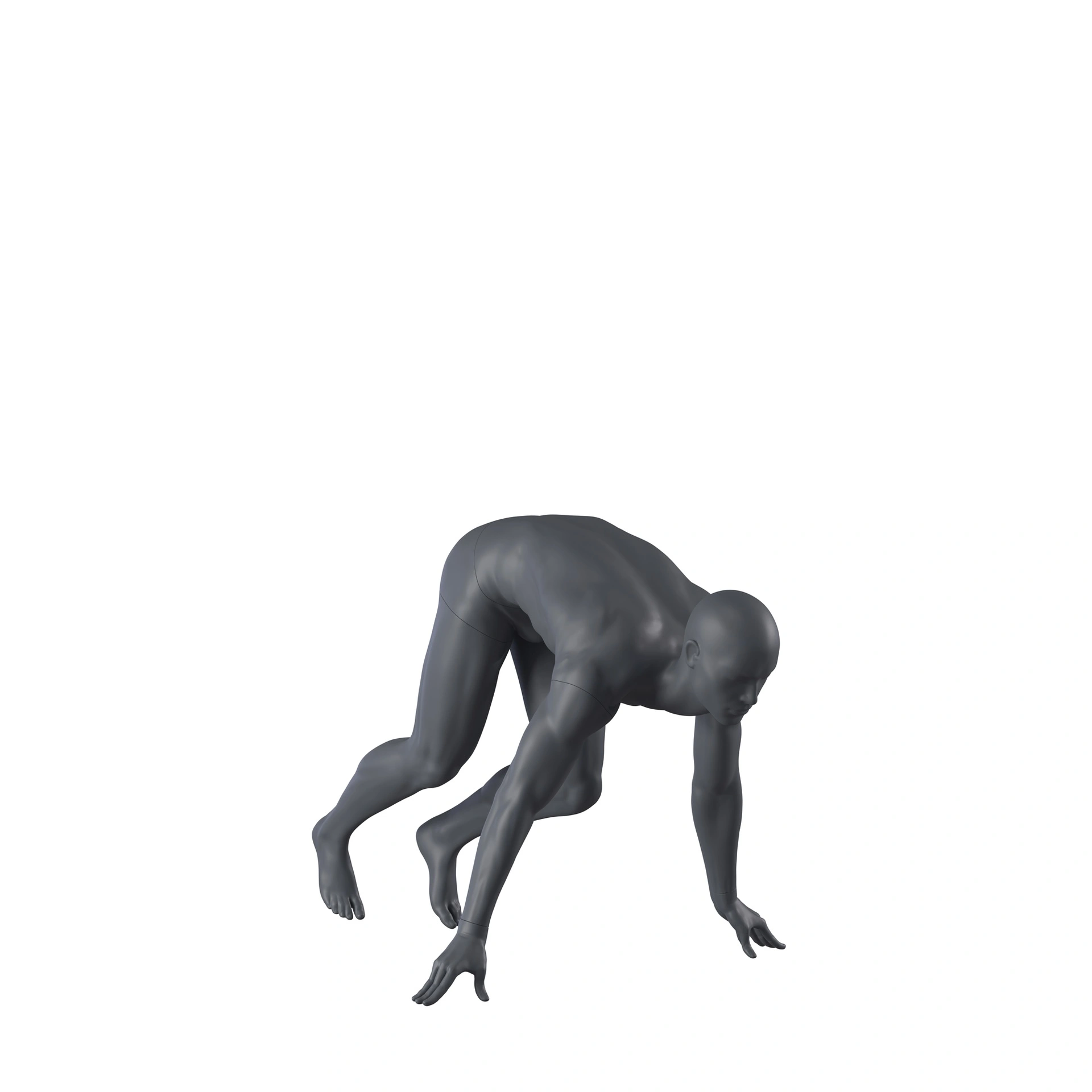 BINK - Start zu Laufen Schaufensterpuppe Herr, graphitgrau, stillierten Kopf, Pose 303