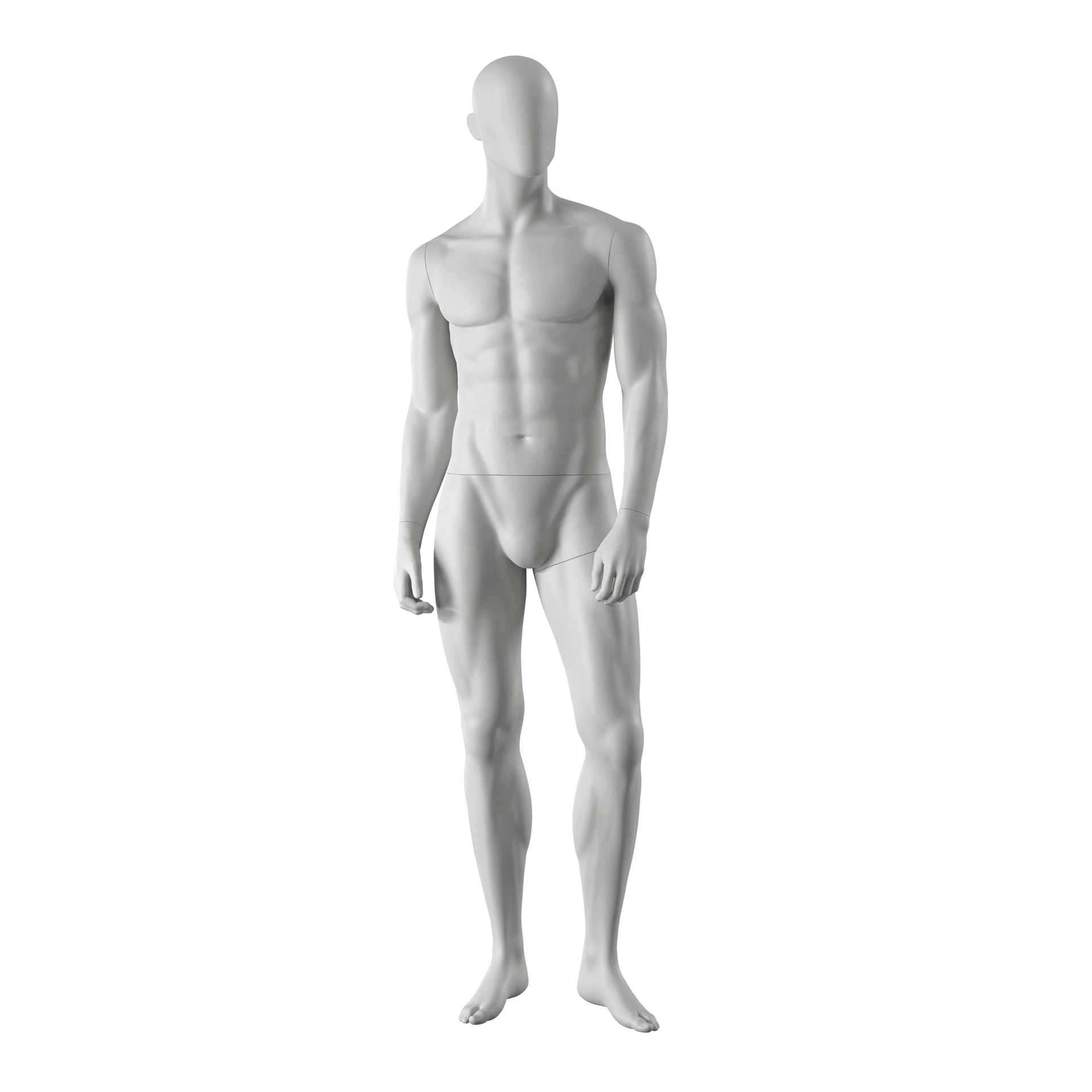 BINK - Sport Schaufensterpuppe Herr, grau, abstrakter Kopf, stehende Pose 333