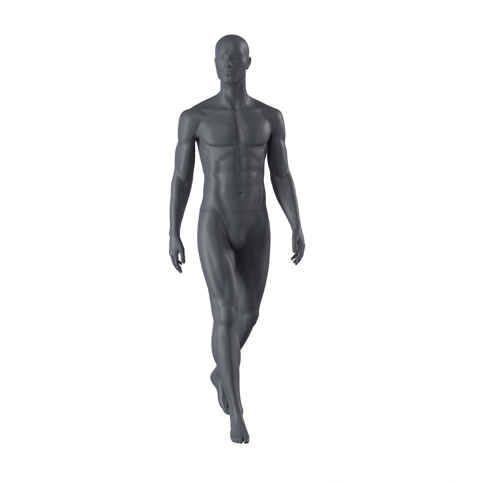 BINK - Maniquí de deporte hombre, gris grafito, cabeza estilizada, postura de pie 361
