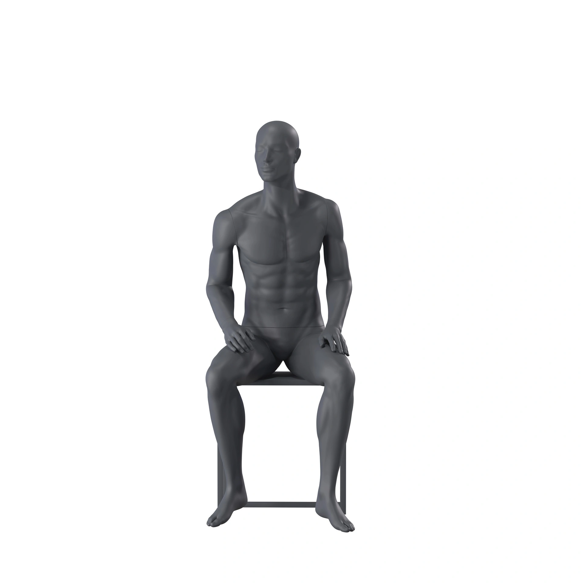 BINK - Maniquí de deporte hombre, gris grafito, cabeza estilizada, postura sentada 365