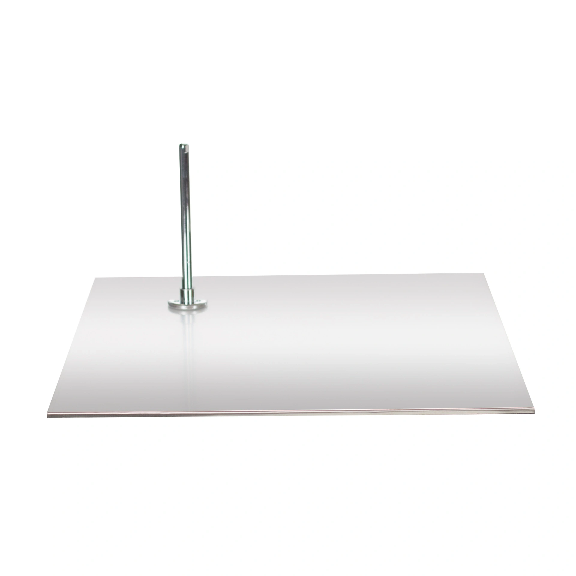 BINK - Base rectangular para maniquí de escaparate de adulto, acero inoxidable cepillado, pasador incluido