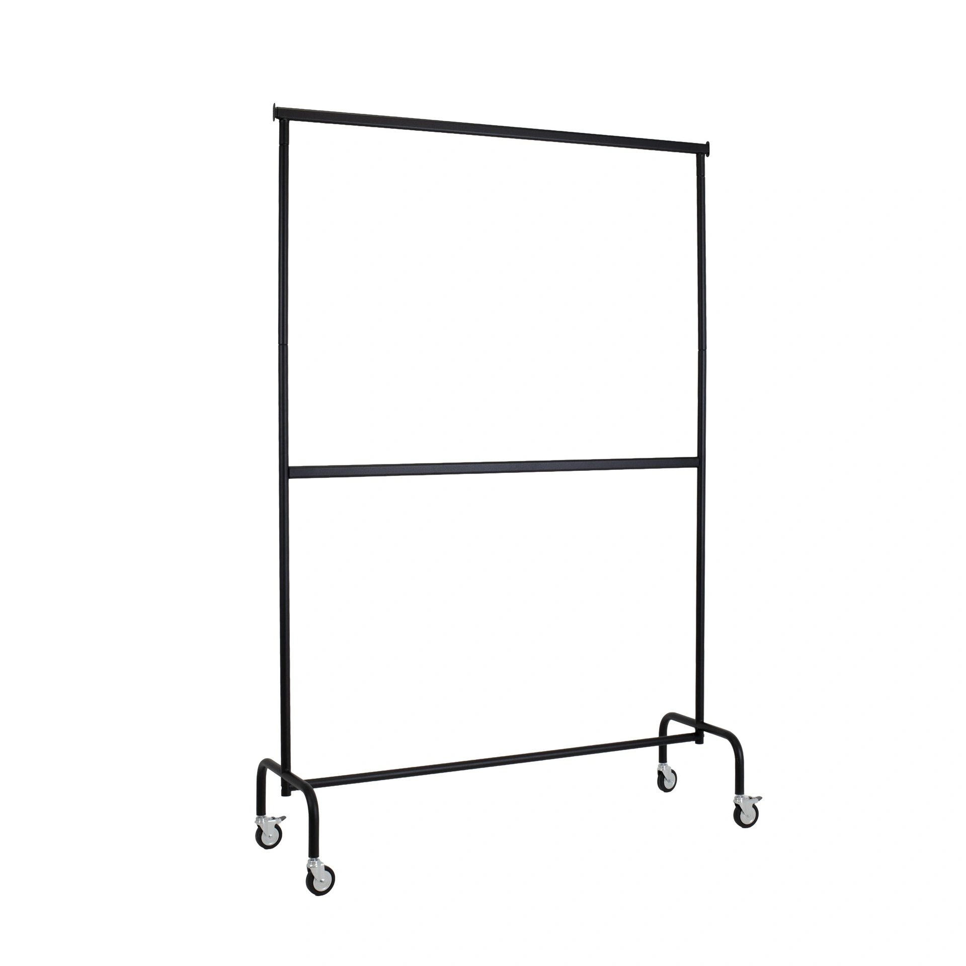 BINK - Kleiderständer auf Rollen mit fester Mittelstange, 140cm, schwarze Pulverbeschichtung